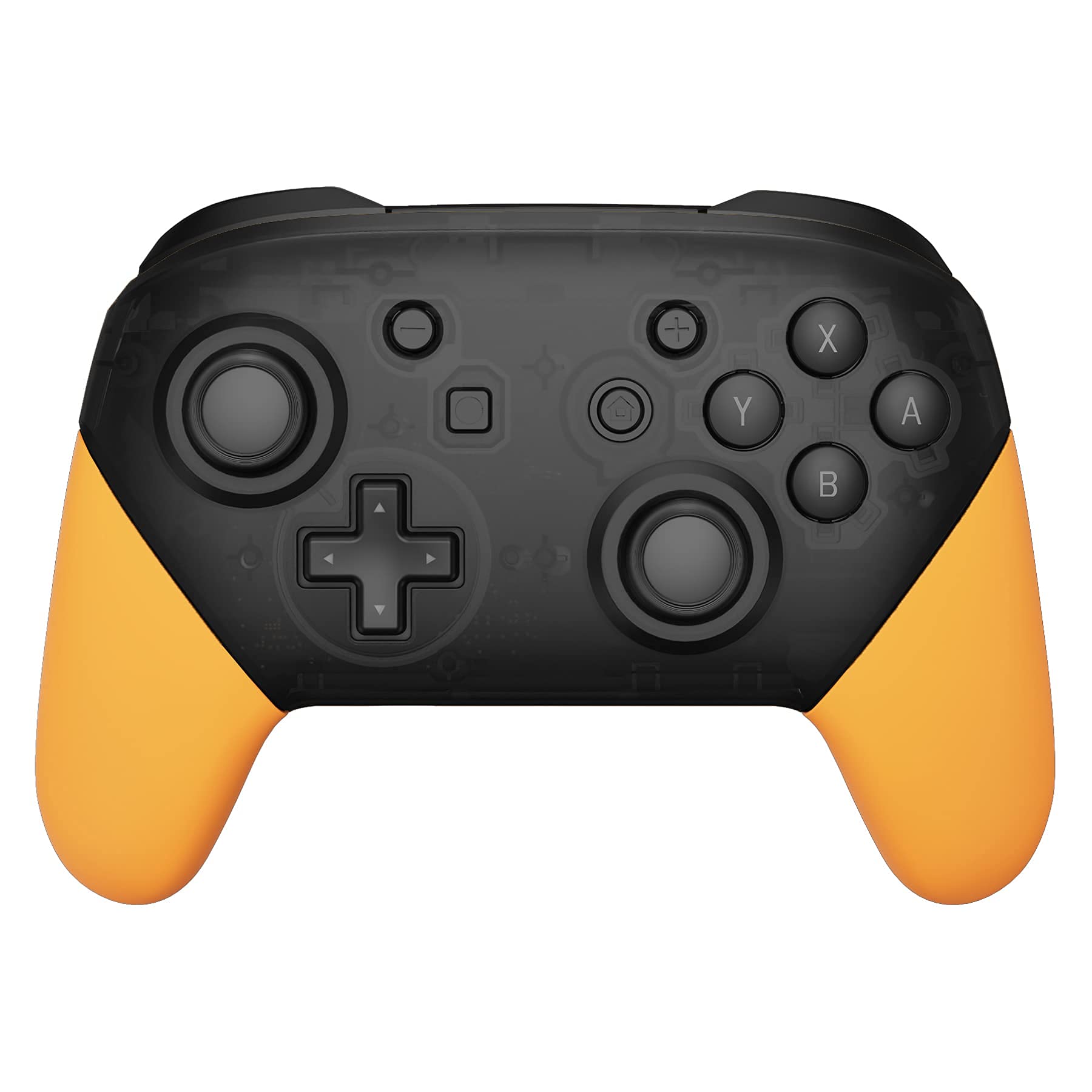 eXtremeRate Soft Touch Yellow Replacement Handle Grips for Nintendo Switch Pro Controller - DIY Hand Grip Shell (Controller Not Included) | Enhanced Grip for Gaming Comfort & Precision