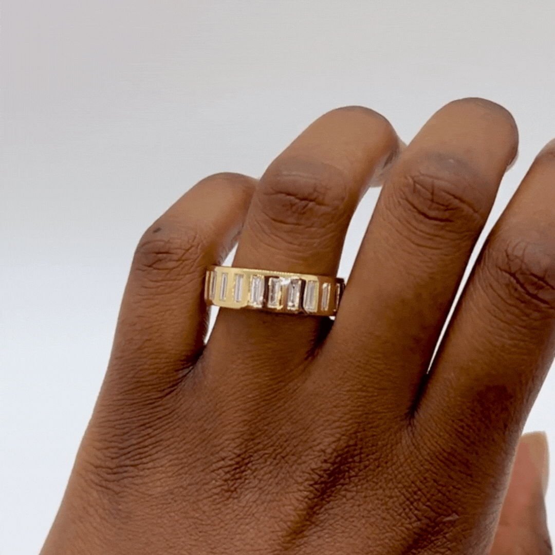 JOON Eternity Ring for Women - 14K Gold Plated Wedding Band, Stackable Promise Ring - Perfect for Anniversaries, Engagements & Everyday Elegance