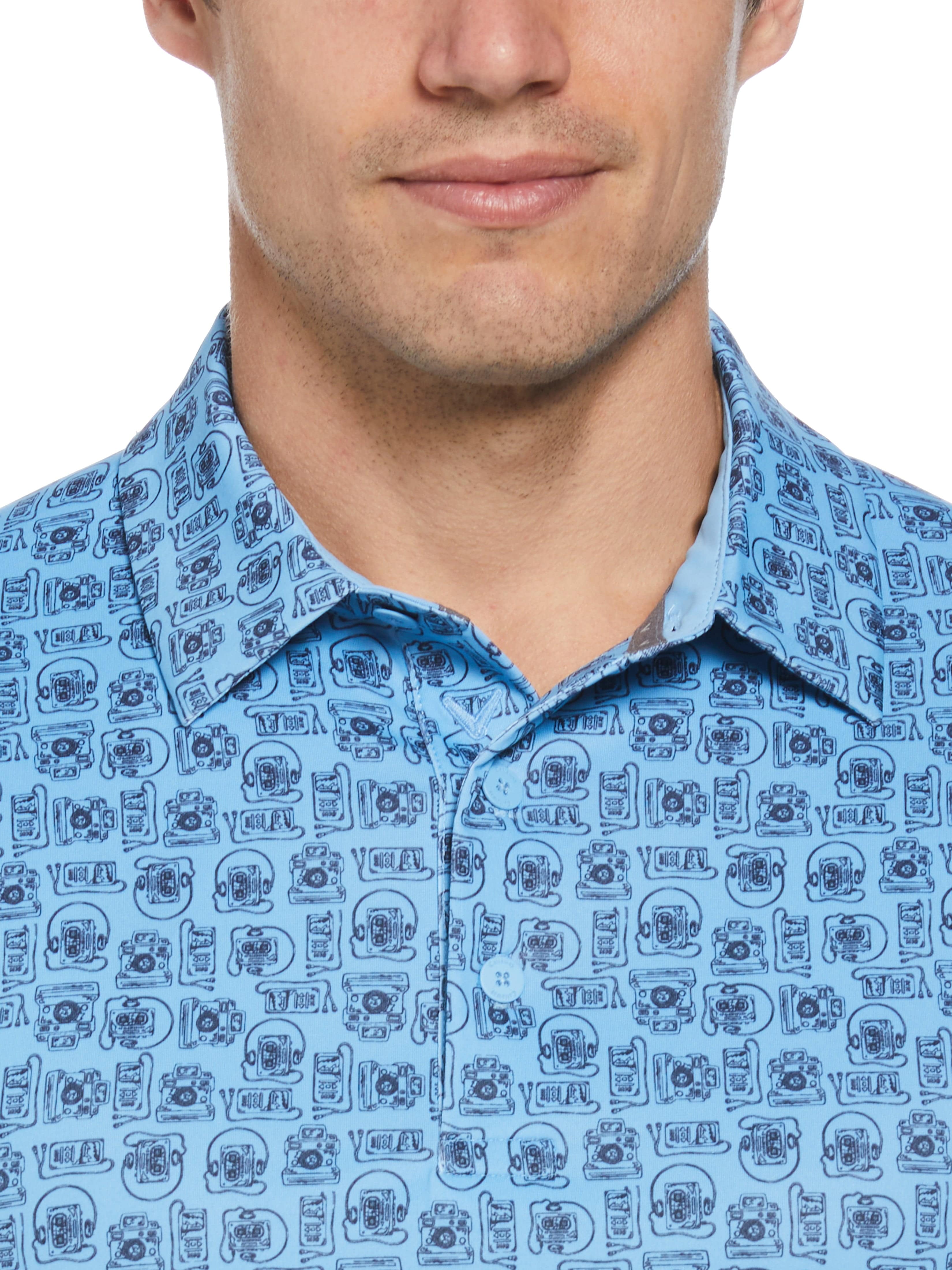 Retro Ombre Print Men's Golf Polo Shirt - Stylish & Comfortable for Golf, Casual Wear & Outdoor Activities