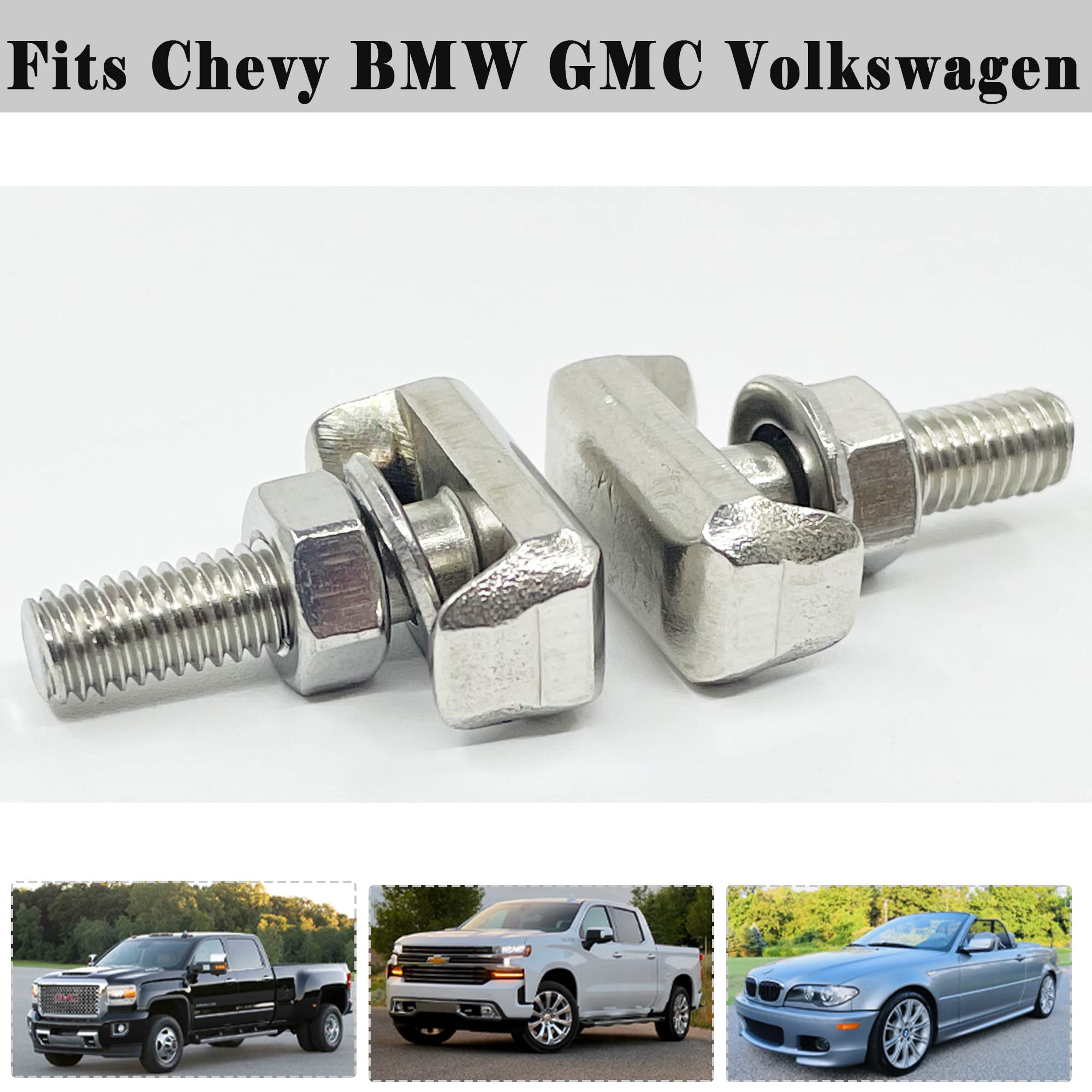 2 Pack 19116852 Battery Terminal T-Bolt Kit - Compatible with Chevy, BMW, GMC, Volkswagen - Replacement for 64740 Battery Cable Tensioner Bolt 6X0915138 61128373946 - Perfect for Car Battery Maintenance & Electrical Repairs