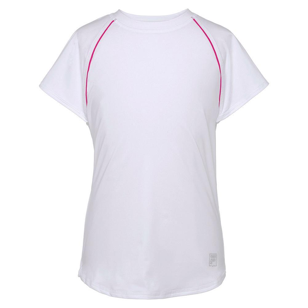 Girls' Short Sleeve Tennis Top - Breathable Athletic Shirt for Kids - Perfect for Tennis Practice, School PE & Summer Sports Activities