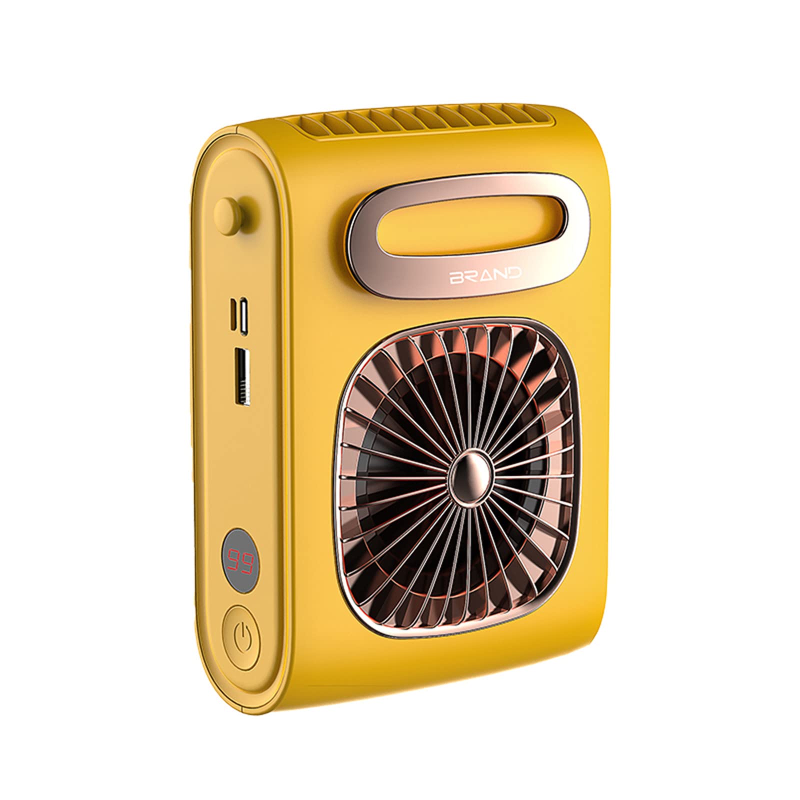 YaYiYa 6000mAh Portable Waist Fan & Power Bank - USB Rechargeable Personal Cooling Fan, Necklace Clip Fan for Outdoor, Office, Travel, Gym, and Summer Activities