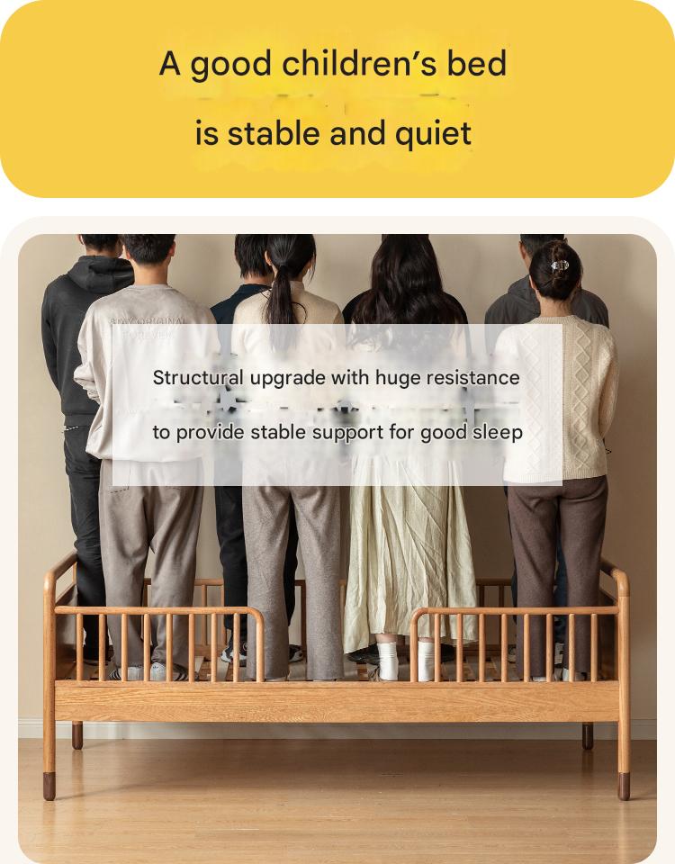 Premium Oak Solid Wood Toddler Bed - Convertible, Multi-Functional Kids Bed with Safety Rails | Perfect for Nursery, Daycare & Small Bedrooms