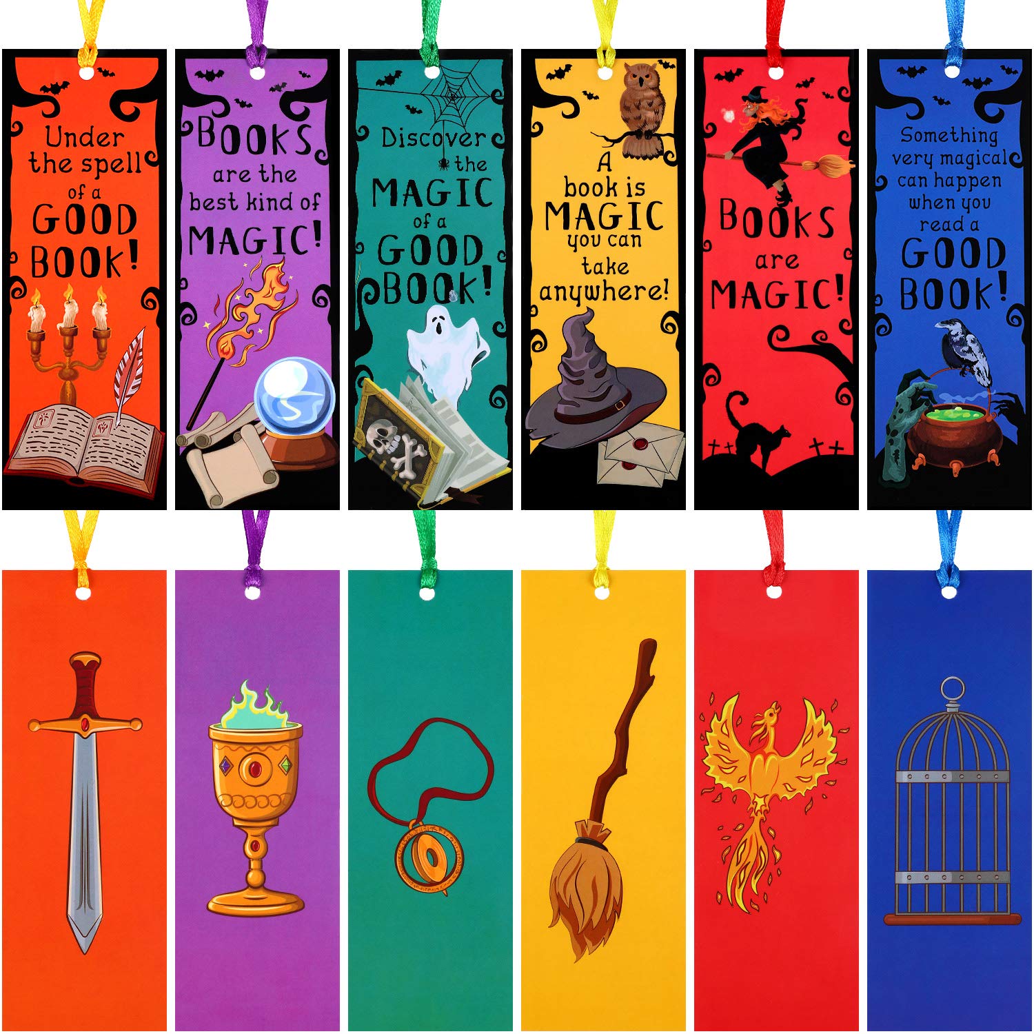 60 Pieces Wizards Academy Bookmarks - Magical Character Bookmark Set for Harry Potter Fans, Witch & Wizard Party Favors, Reading Accessories for Kids & Adults - Perfect for Birthday Gifts, School Rewards & Book Club Events