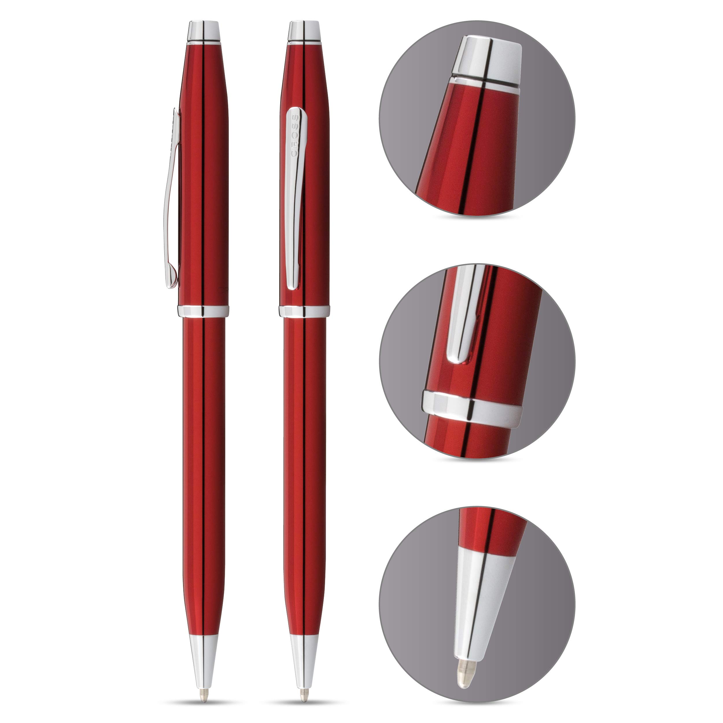 Cross Century II Limited Edition Ballpoint Pen - Premium Red Lacquer Finish with Gift Box | Luxury Writing Instrument for Business Gifts, Office Use & Special Occasions