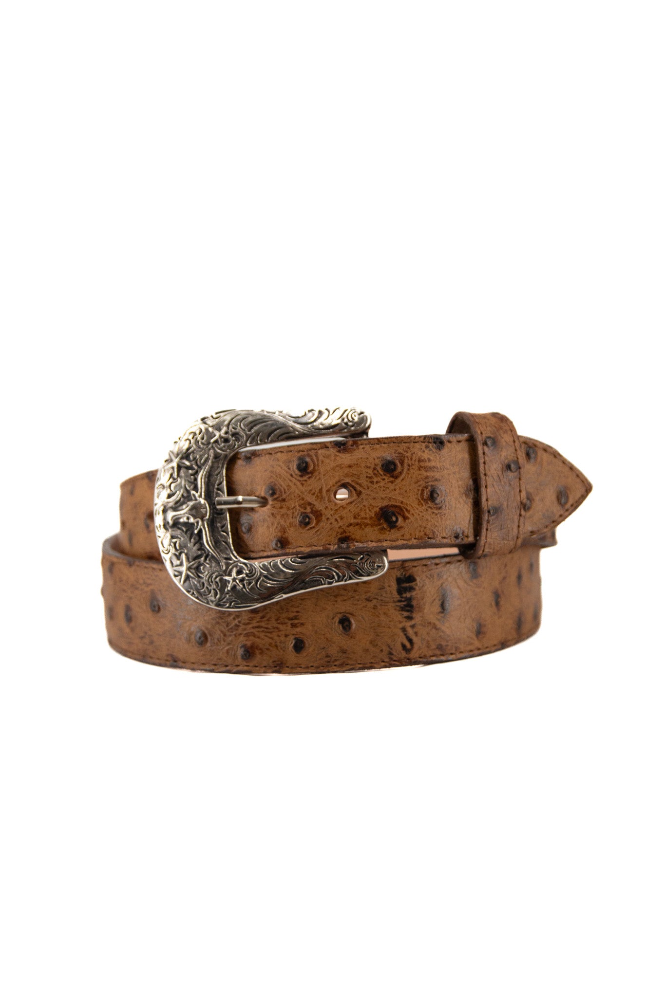 Stylish Ostrich Ranch Print Cowboy Belt for Men - Western Fashion Accessory for Rodeo, Country Music Festivals & Casual Wear
