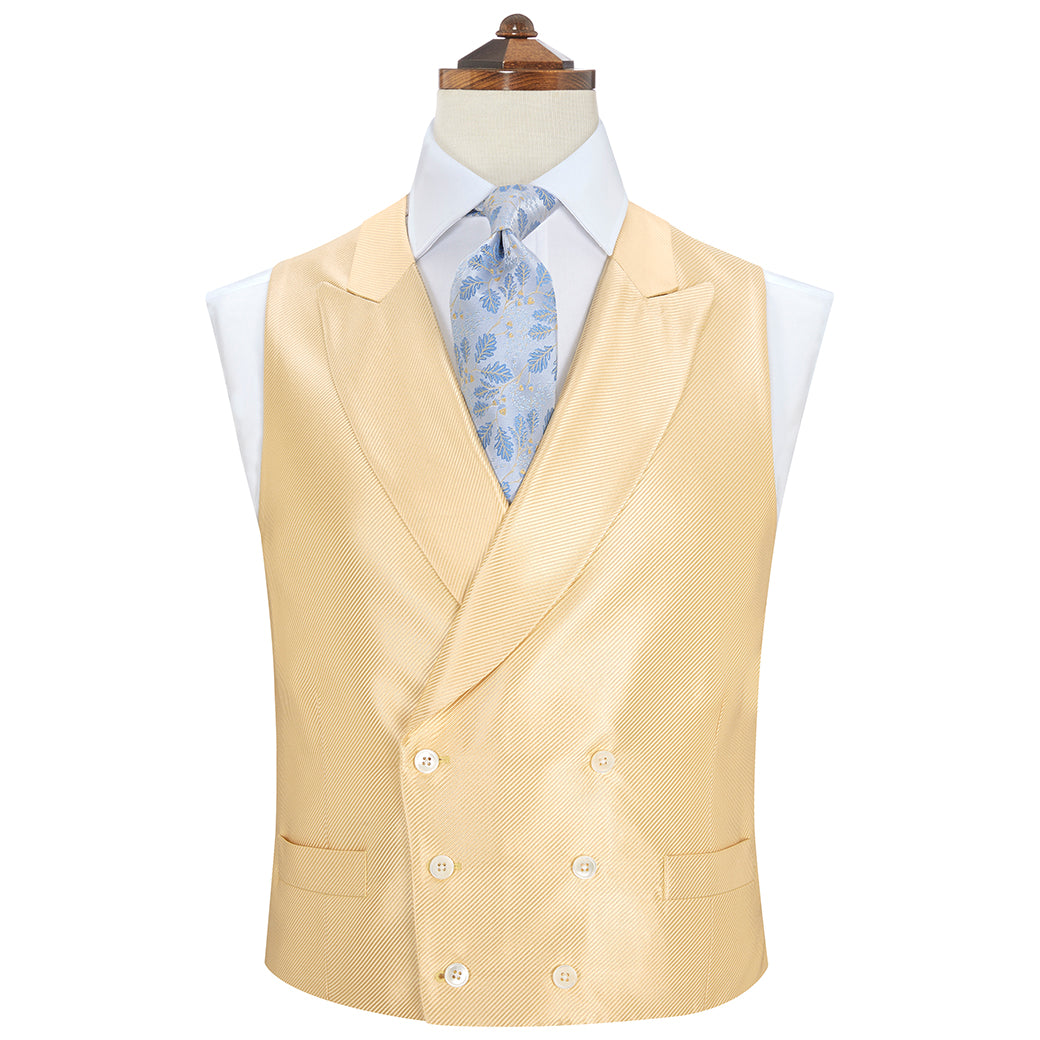 Hayward Yellow Silk Twist Waistcoat for Men - Elegant Formal Vest for Weddings, Parties & Business Events