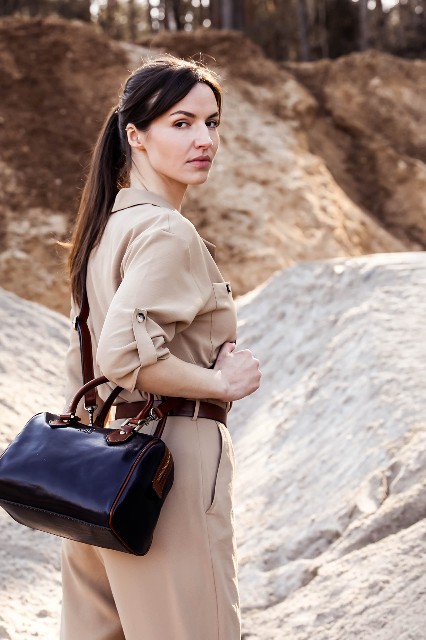 Premium Full-Grain Leather Handbag for Women - Durable Time-Resistant Top Handle Tote Purse - Perfect for Work, Travel & Everyday Use