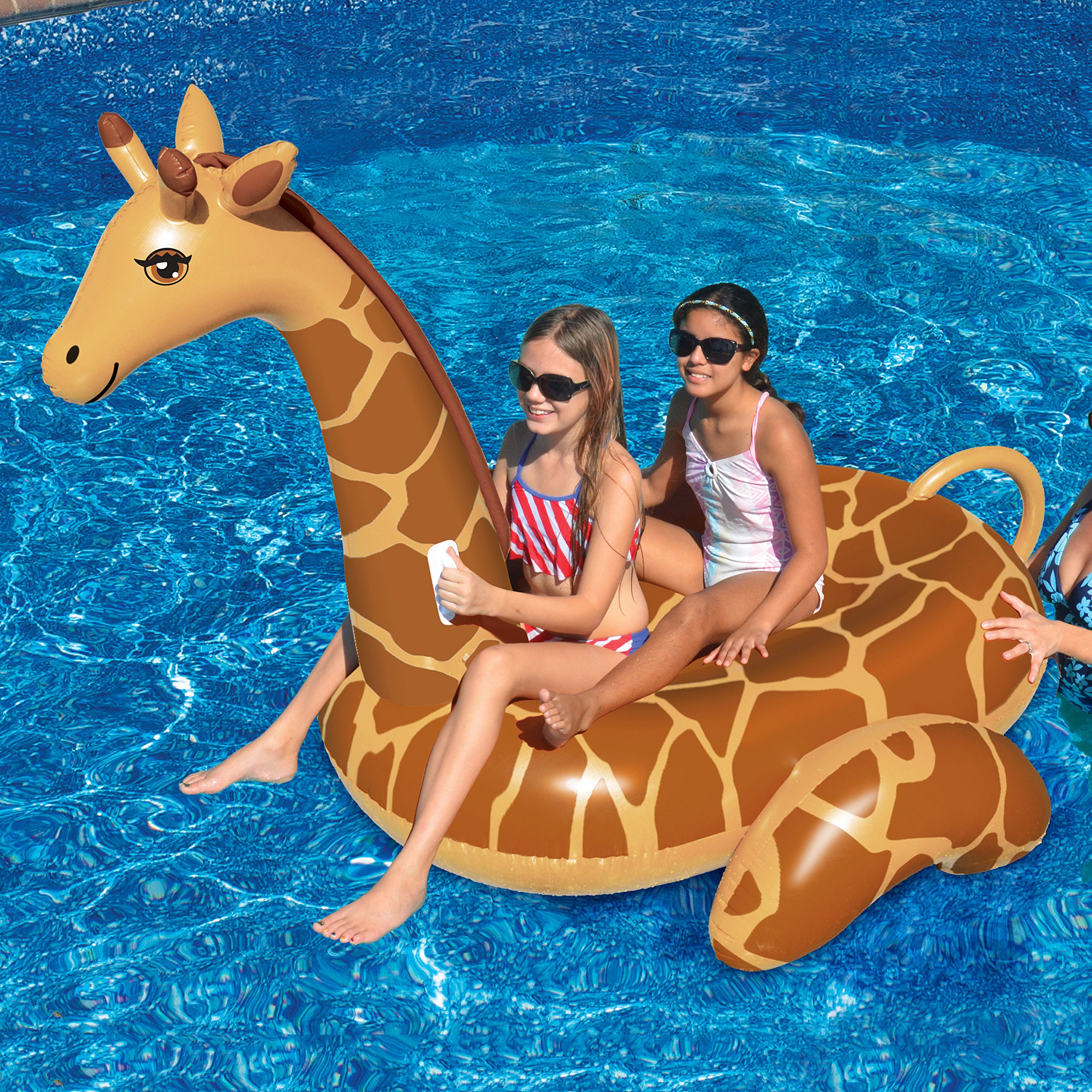 Swimline Animal Kingdom Extra Large Pool Floats Combo Pack: Goose, Monarch, Peacock, Giraffe - Perfect for Summer Pool Parties, Family Fun, and Relaxing by the Water