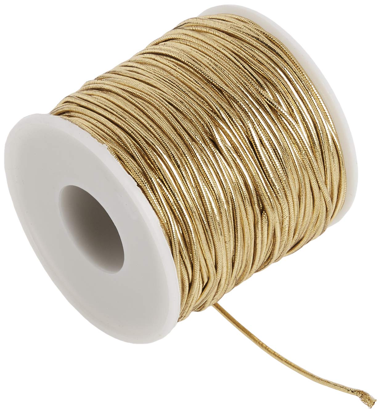 Morex Ribbon 1318/50-634 Stretch Polyester Ribbon - 50 Yards, Gold | Decorative Gift Wrapping, Crafting, DIY Hair Bows & Party Decorations