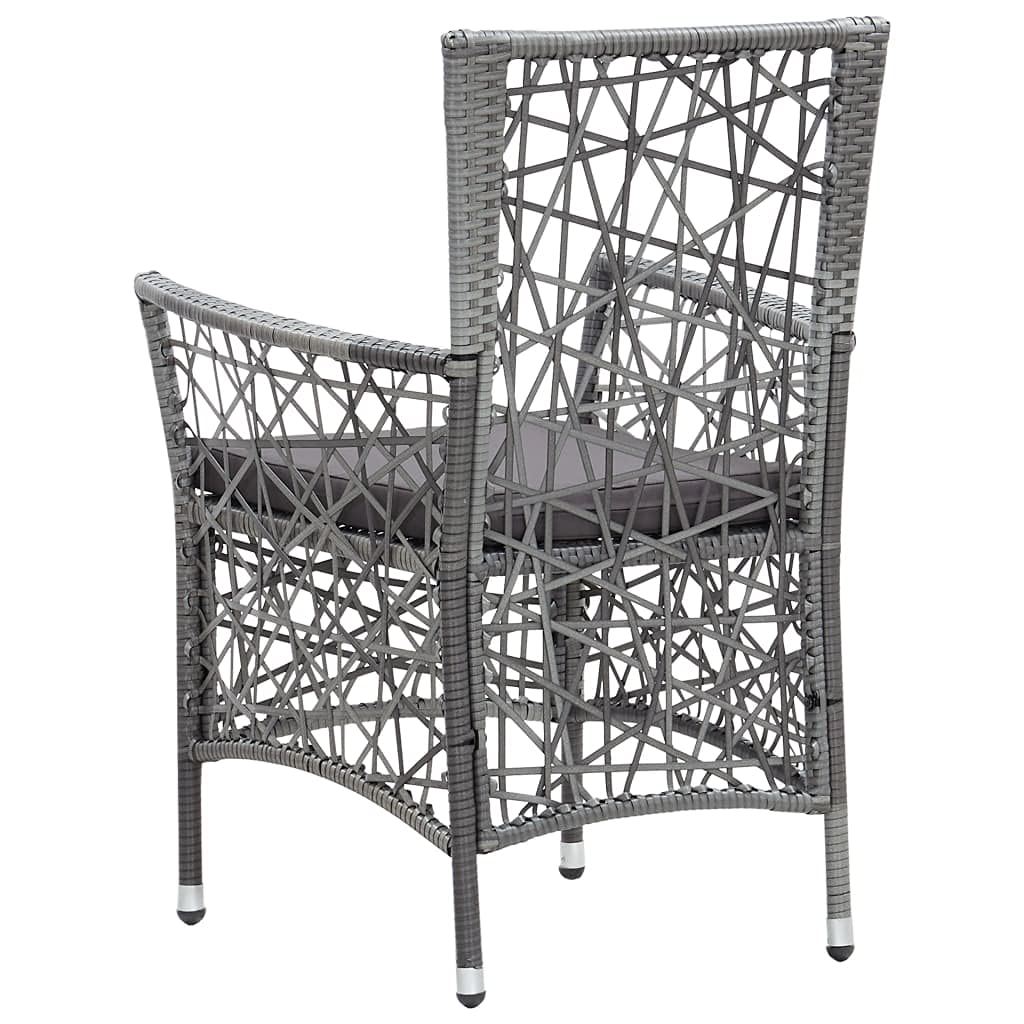 5-Piece Gray Poly Rattan Outdoor Dining Set with Coffee Table - Patio Furniture Sectional Sofa & Wicker Conversation Set with Cushions - Perfect for Backyard, Garden, Poolside & Terrace Relaxation