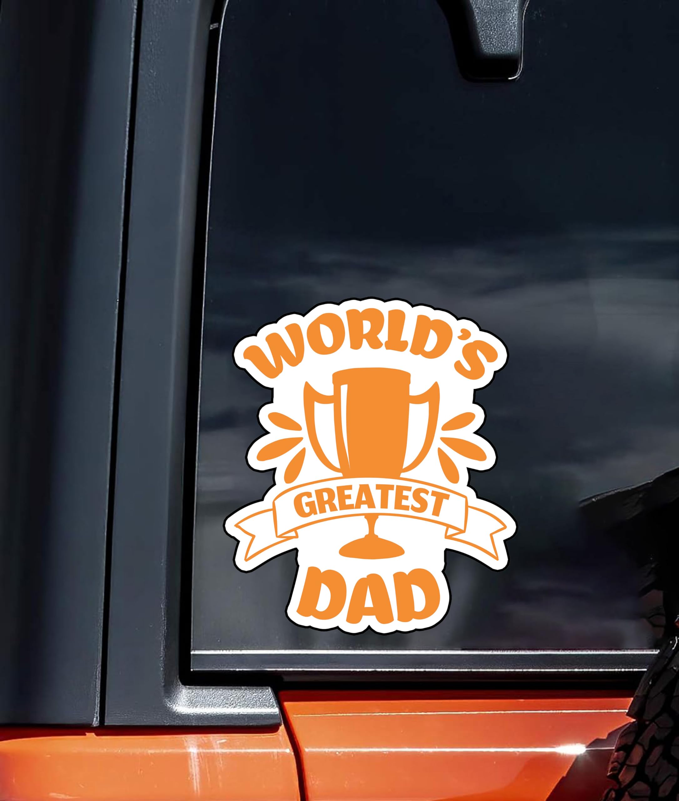 World's Greatest Dad 6-Inch Vinyl Decal Sticker - Durable, Waterproof, Weatherproof for Laptops, Cars, Water Bottles, Notebooks | Easy to Apply & Long Lasting | Perfect for Father's Day Gifts, DIY Crafts & Personalization