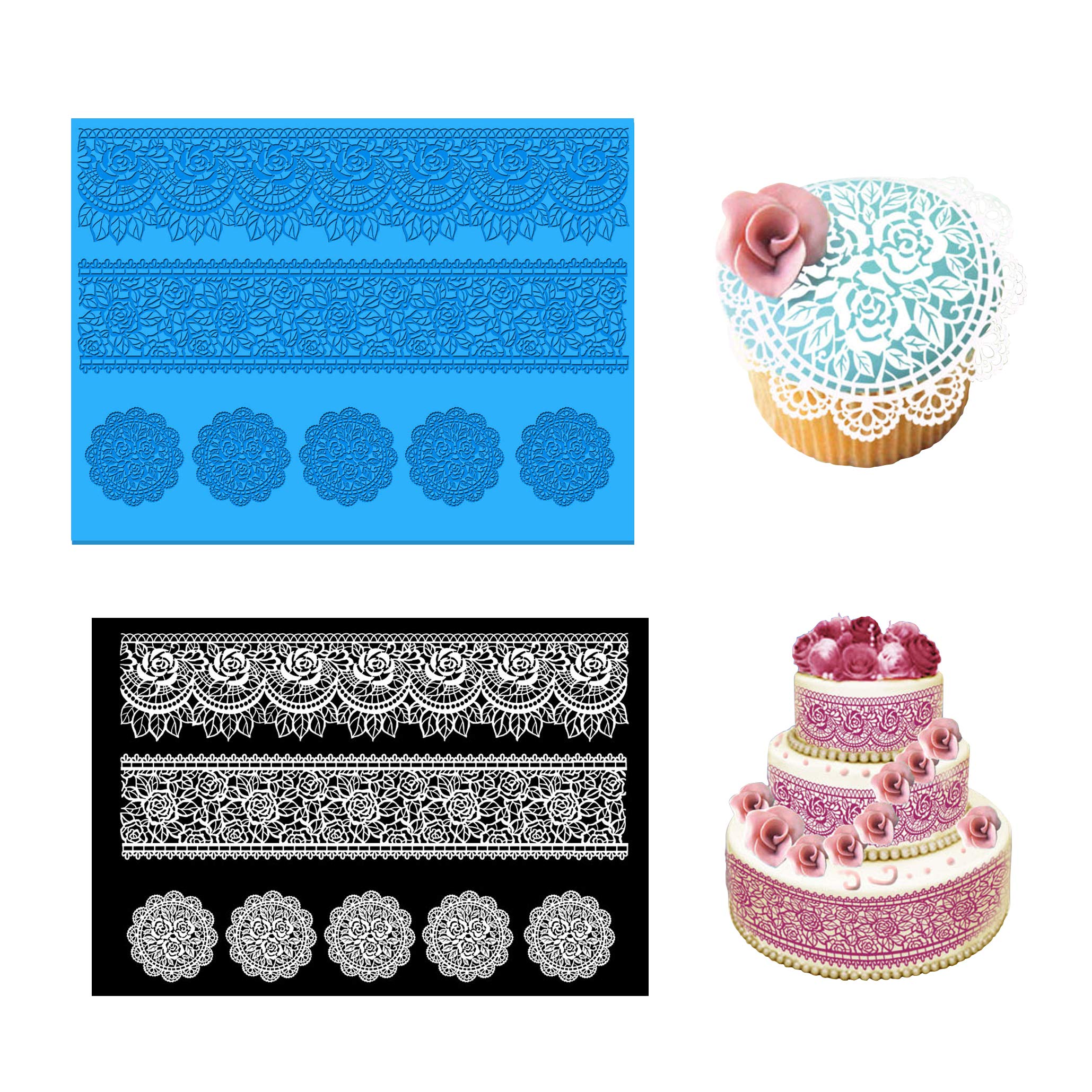 Premium Silicone Cake Lace Fondant Mold - 10