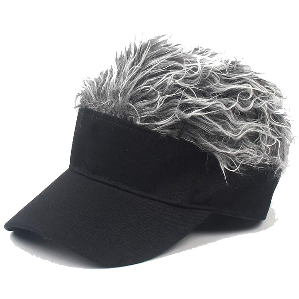 YEKEYI Fake Hair Baseball Cap with Wig - Spiked Hair Cycling Bike Hat for Men, Women & Kids - Perfect for Halloween, Cosplay & Costume Parties
