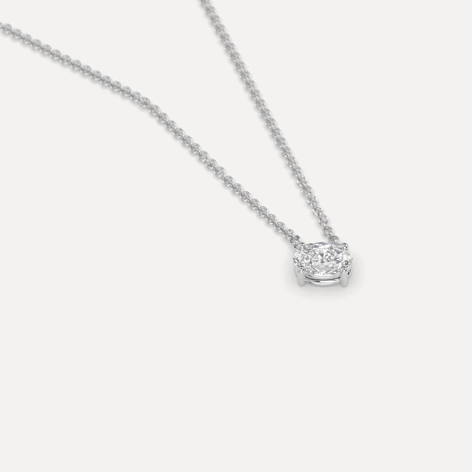 1/4 Carat Oval Floating Diamond Necklace | Dainty Solitaire Pendant | 14K Gold/White Gold Necklace for Women | Perfect for Weddings, Anniversaries & Everyday Elegance