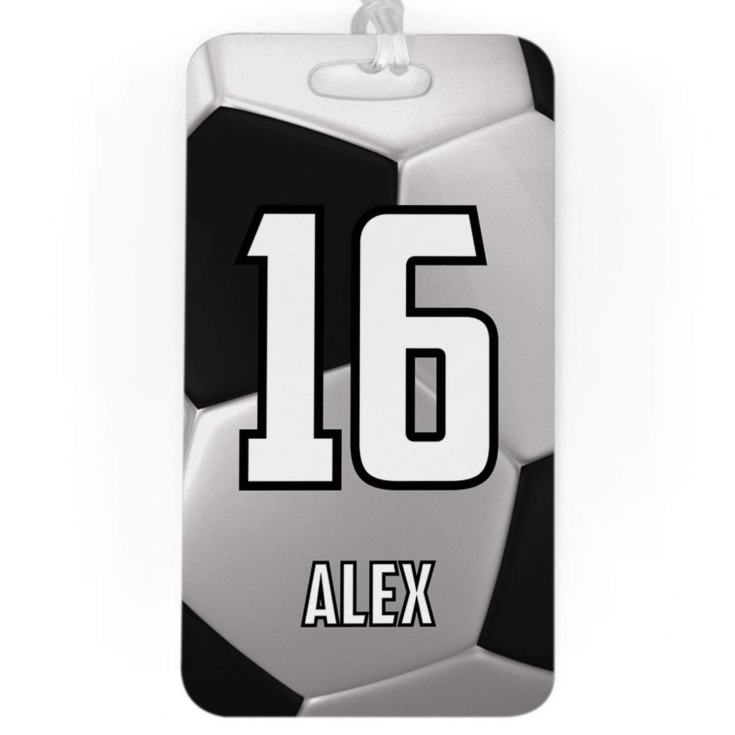 Personalized Soccer Ball Luggage Tag - Custom Soccer Sports Bag Tag with No Back Personalization - Perfect for Travel, Gifts & Soccer Fans