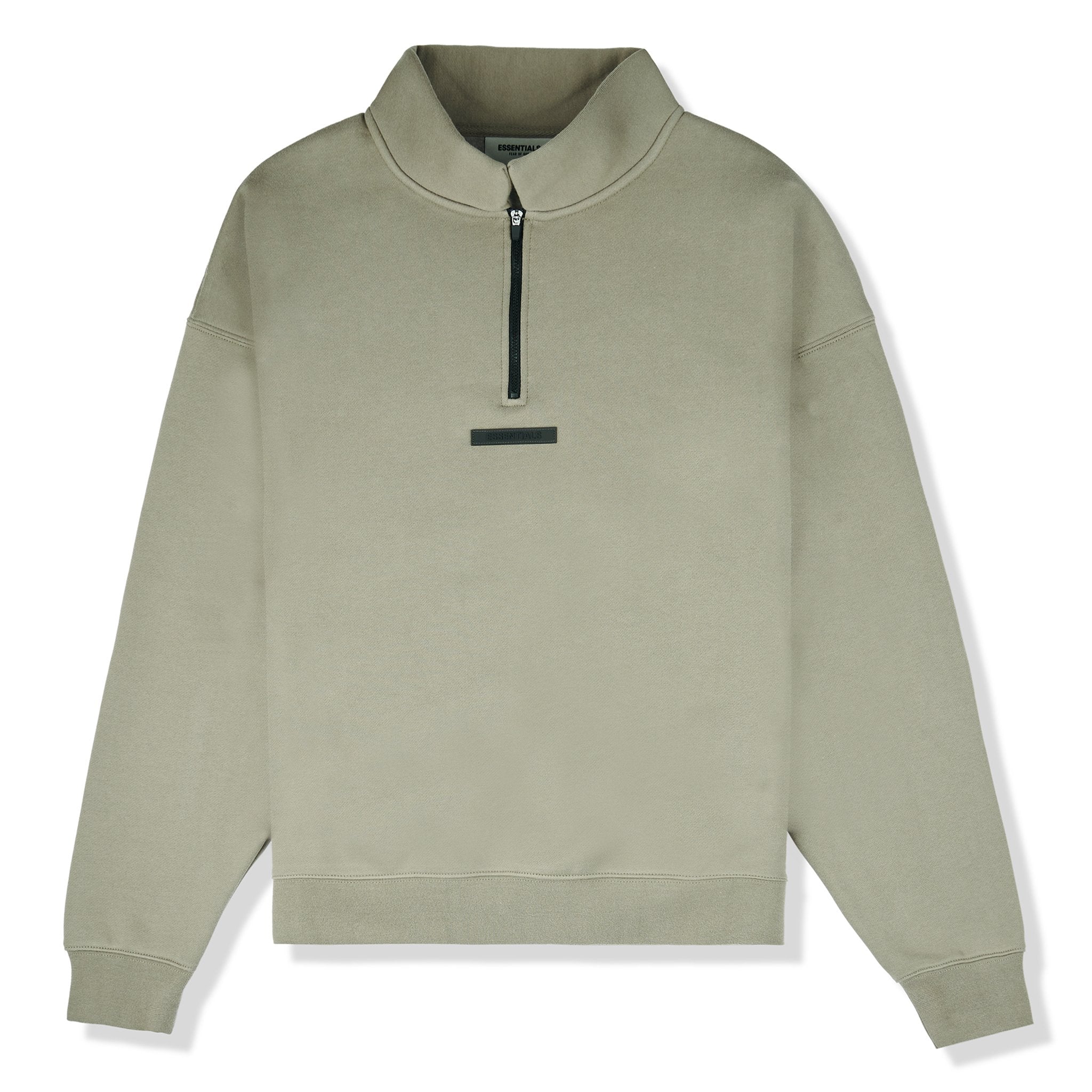 Fear Of God Essentials Taupe Reverse Logo Half Zip Sweatshirt | SS21 Collection | Streetwear Hoodie for Men | Perfect for Casual Outfits & Layering