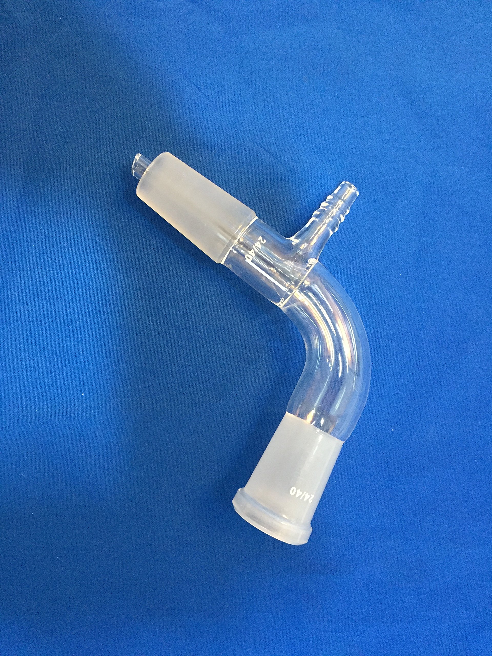 24/40 Glass Vacuum Take-Off Adapter with 105° Bend Joint - High-Quality Vacuum Receiver Tube for Chemistry Lab Distillation & Extraction