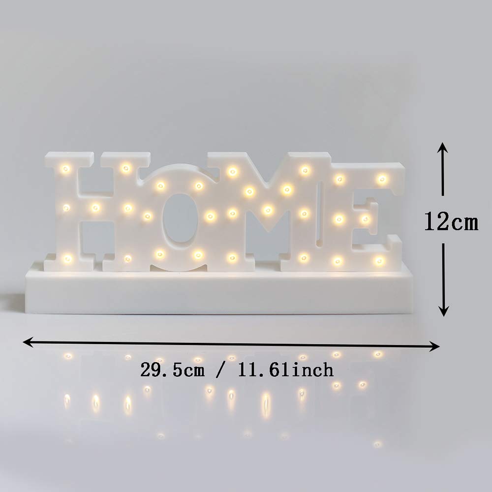 GUOCHENG LED Light Up Home Sign - Battery Operated Word Decor for Wedding, Christmas, Birthday Gifts - Bedroom, Nursery, Living Room Night Light - Perfect for Home Decor, Party Decorations & Romantic Ambiance