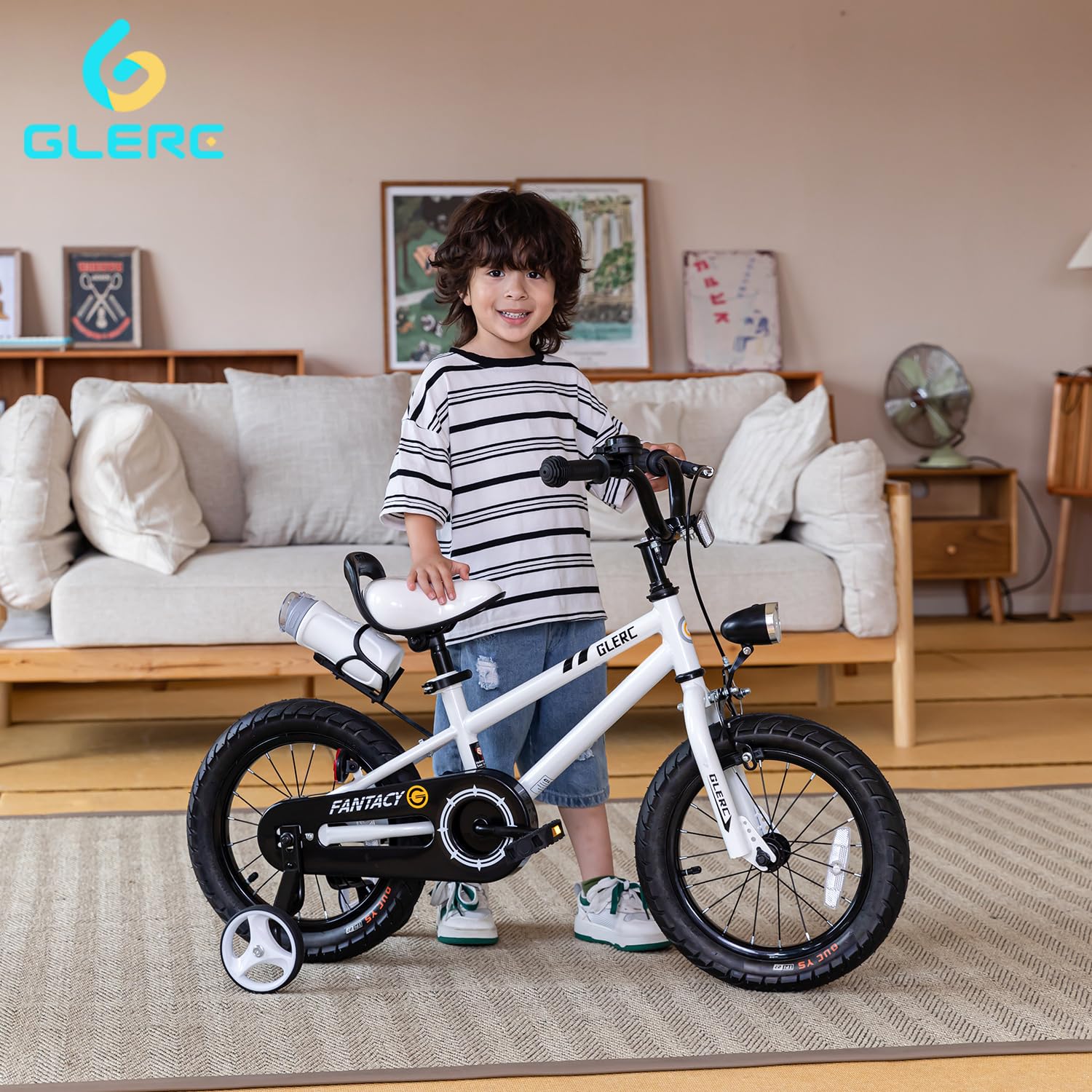 Fantasy 12 14 16 18 20 Inch Kids Bicycle for Boys & Girls Ages 2-14 - Adjustable Training Wheels, LED Headlight & Water Bottle Holder - Multiple Color Options - Perfect for Neighborhood Rides, Park Adventures & Learning to Cycle