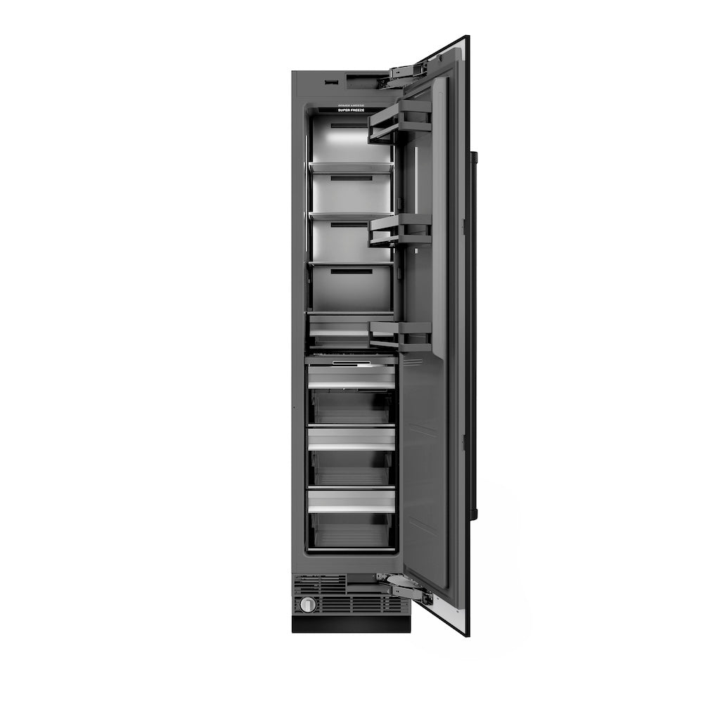 ZLINE 18 Inch 8.6 Cu Ft Right Hinge Column Freezer - Black Stainless Steel with Graphite Gray Interior (RCFVR BS 18) | Commercial Kitchen, Restaurant, Home Use, Garage Storage