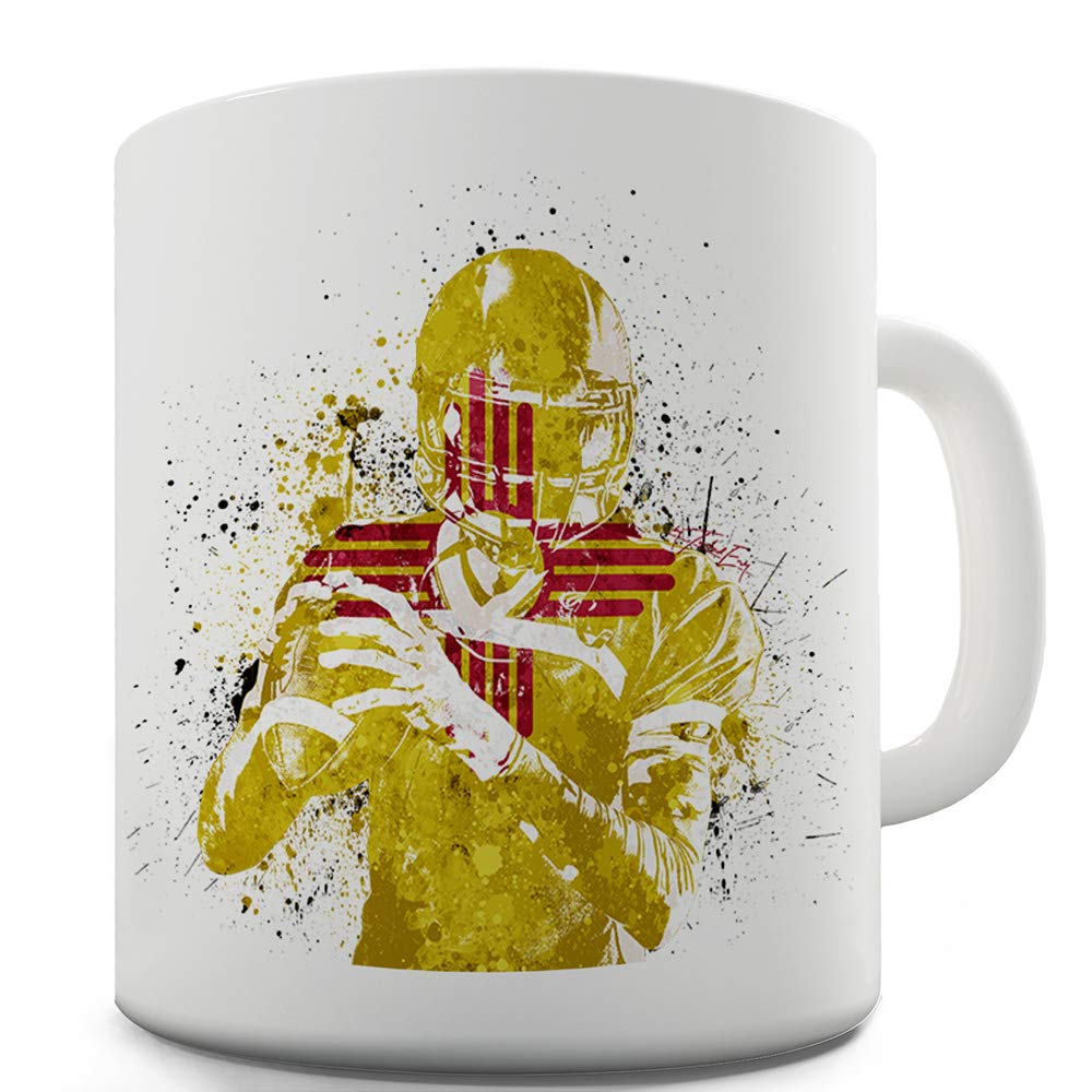 New Mexico American Football Player 15oz Funny Coffee Mug - Perfect Gift for Sports Fans & Office Humor (Dishwasher Safe Ceramic Cup)