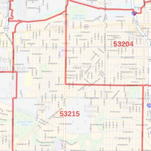Milwaukee County Wisconsin Zip Code Map - 36