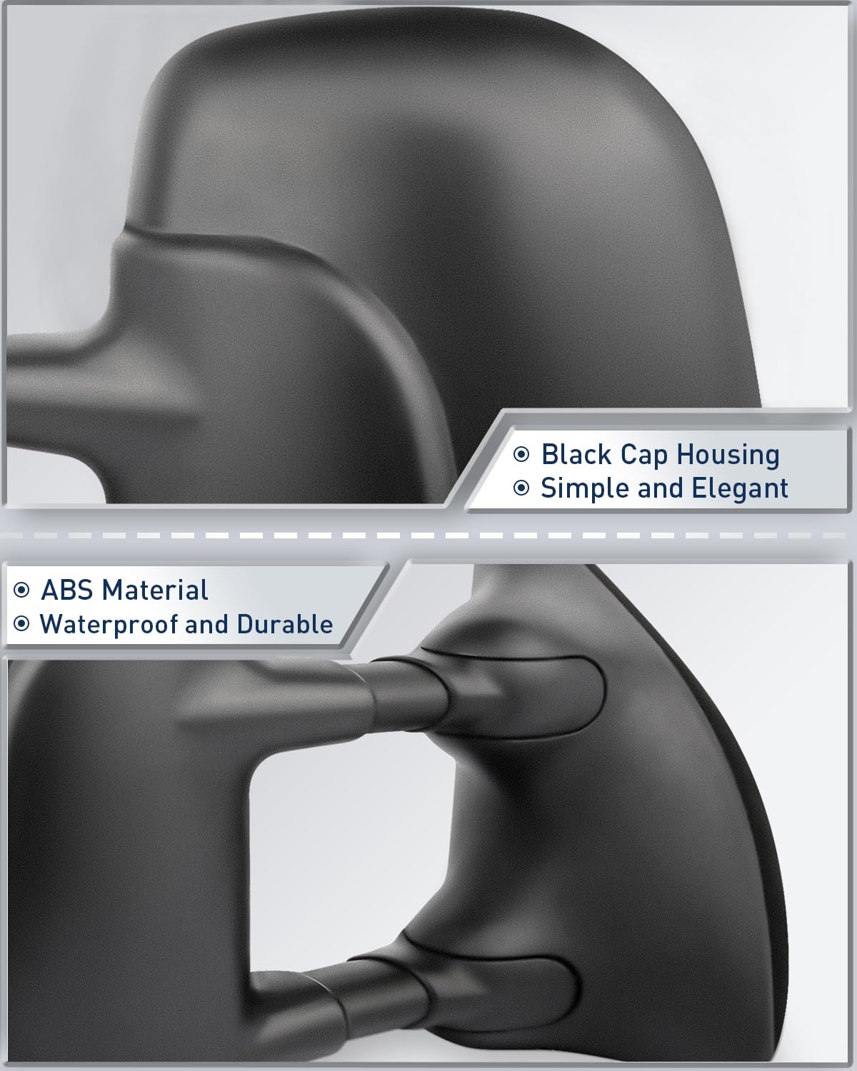 ECCPP Black Telescopic Towing Mirrors for Ford F250 F350 F450 F550 Super Duty (1999-2007) - Manual Door Side Pair Set for Driver & Passenger - Perfect for Towing Trailers, Boats & RVs