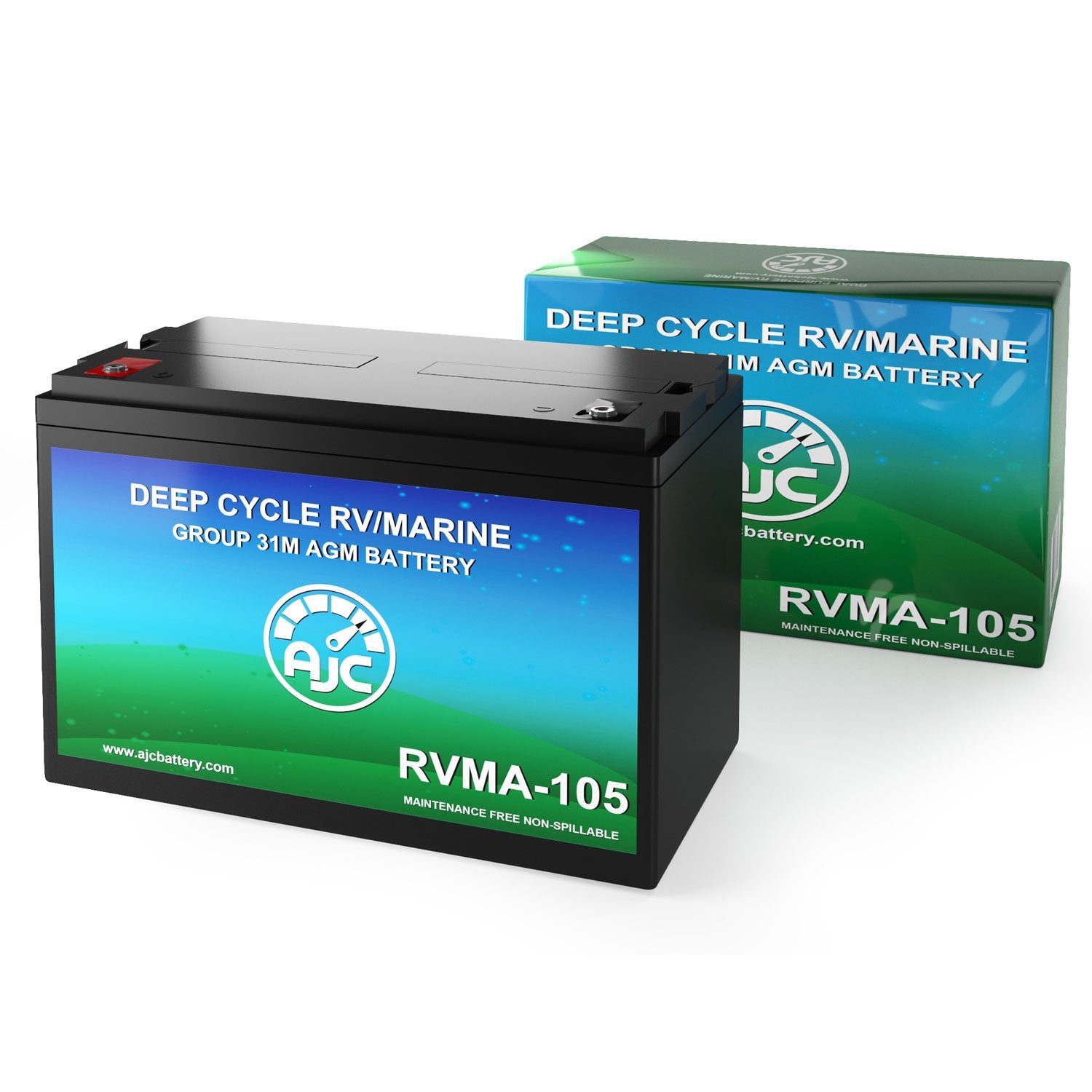 12V 105Ah Deep Cycle Marine Battery for Trolling Motors - Power Your Fishing Boat, RV, Solar System & Off-Grid Applications