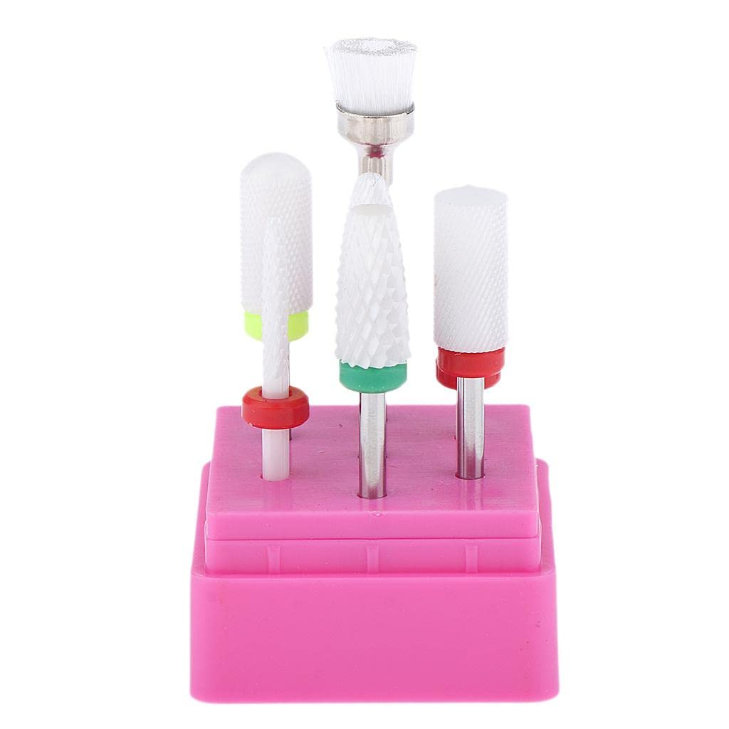 Barenx 7x Ceramic Nail Drill Bit Set - Coarse Grinding Barrel Head for Electric Nail Drills with Display Stand | Professional Manicure & Pedicure Tools for Salon & Home Use