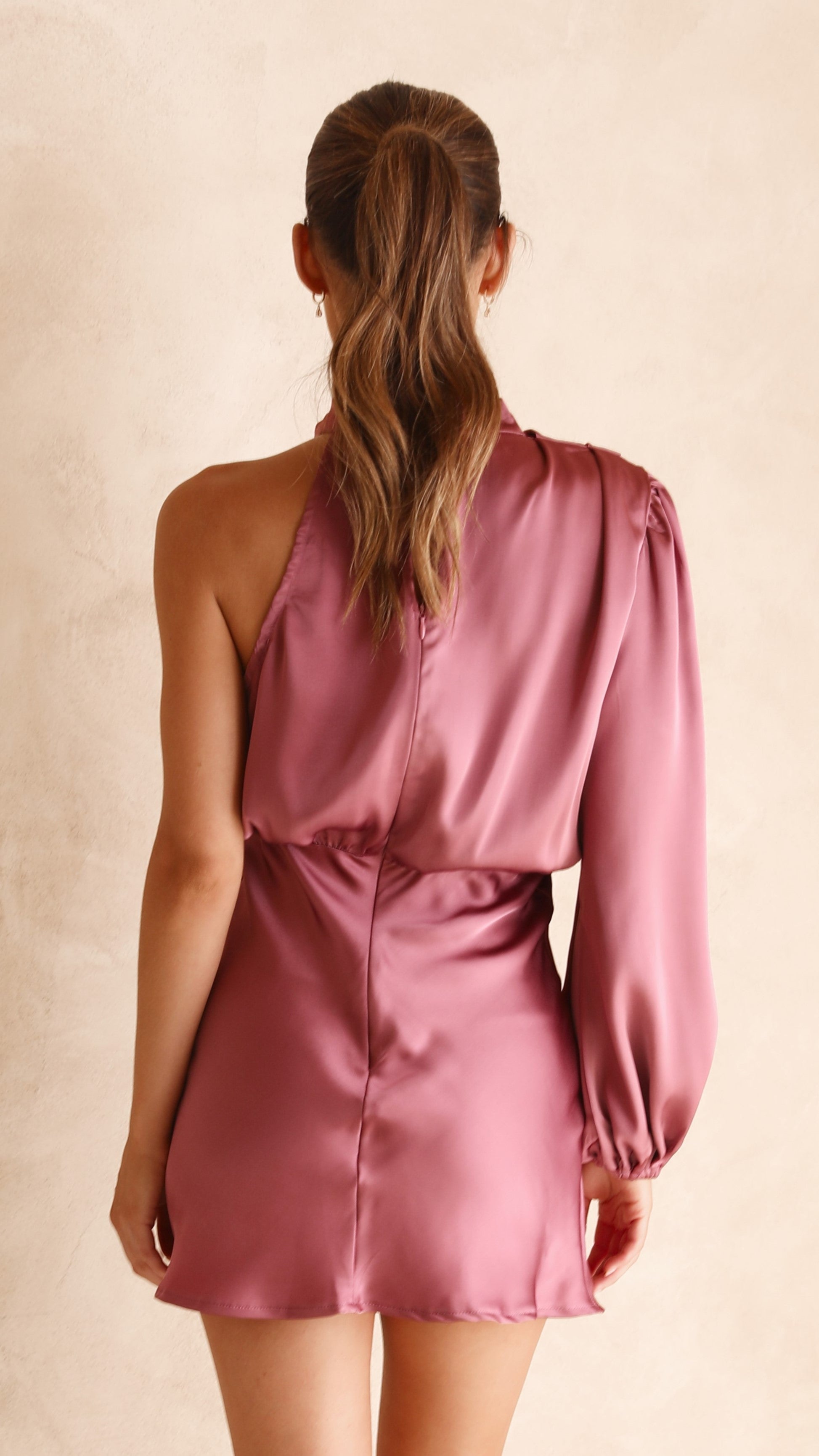 Lissy Mini Dress for Women - Elegant Plum Color, Stretchy Bodycon Party Dress - Perfect for Night Out, Club, Date Night, and Special Occasions