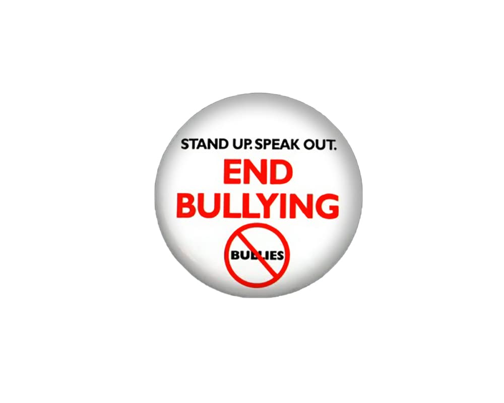 5 Pack Anti-Bullying Round Button Pins - Motivational Badges for Schools, Workplaces & Events - Promote Kindness & Awareness