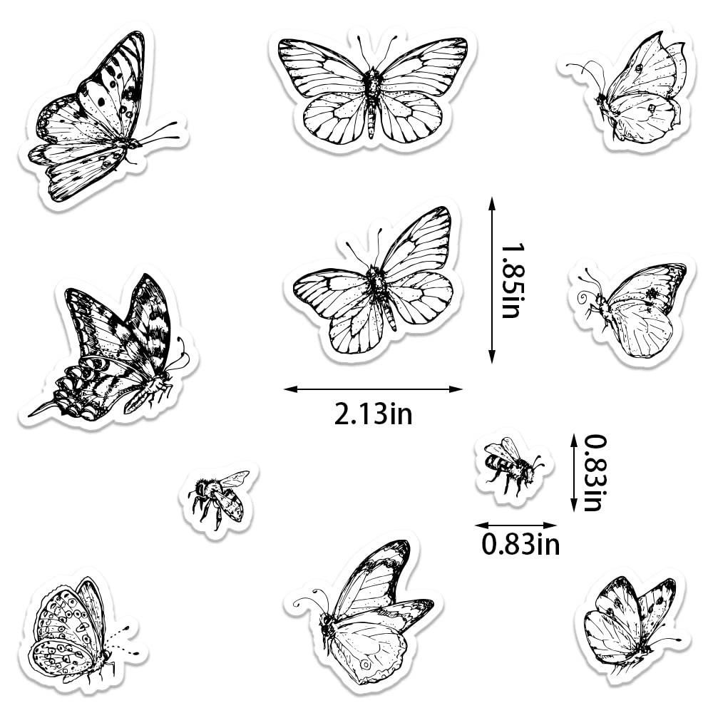 Butterfly & Bee Stamps and Dies Set for Card Making, DIY Scrapbooking, Bullet Journal Decoration - Spring Insect Theme Clear Stamps and Cutting Dies for Handmade Crafts, Notebook Embellishments | Perfect for Greeting Cards, Wedding Invitations, and Paper Craft Projects