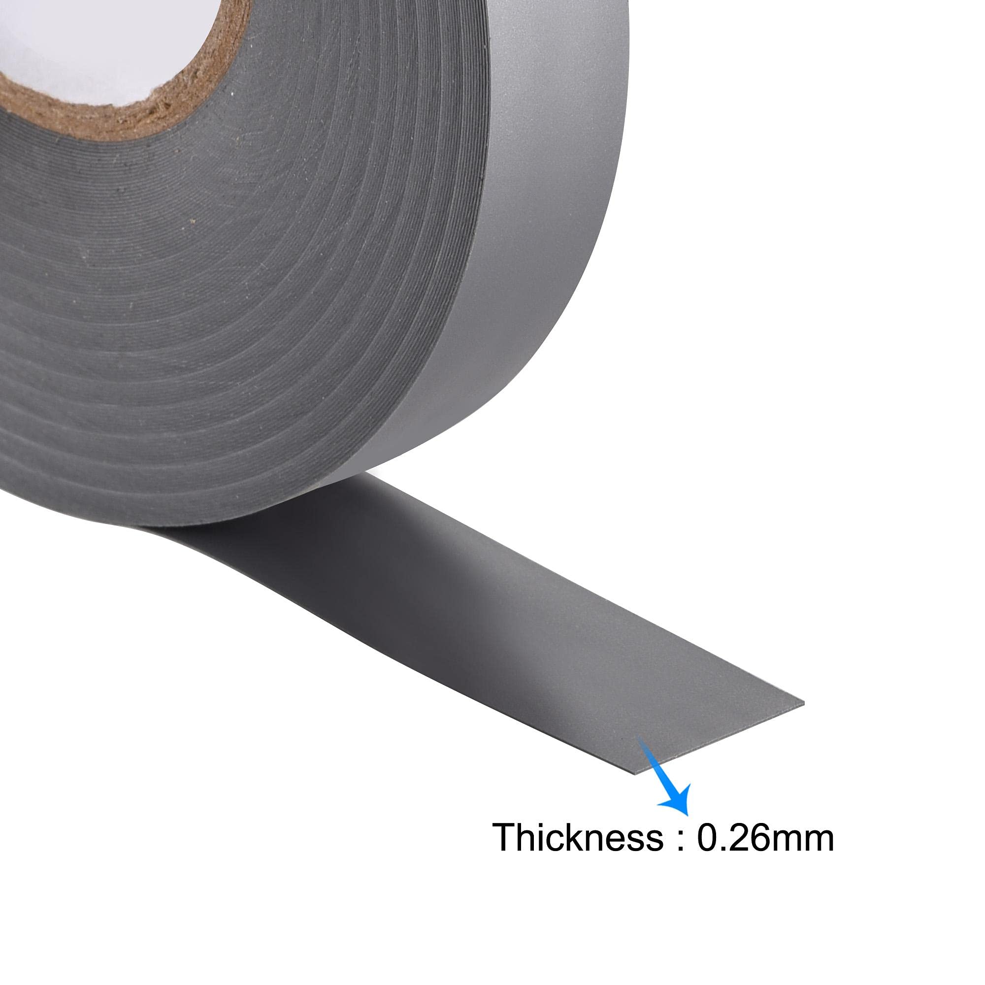 uxcell 25mm x 26M PVC Electrical Insulation Tape - 0.26mm Thick Grey Waterproof Adhesive Tape for Wiring, Automotive, Home & Industrial Electrical Repairs