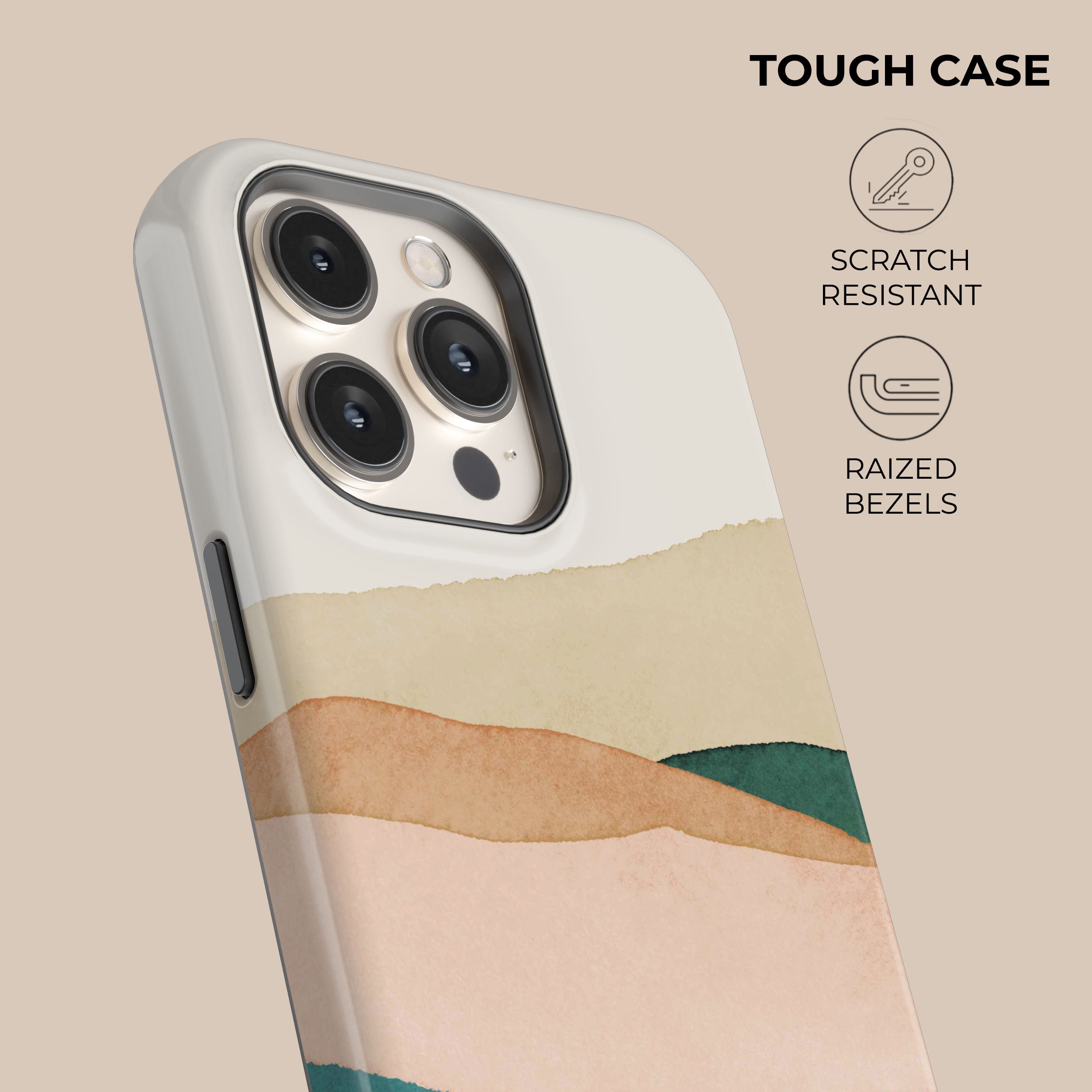 Durable Shockproof Neutral Dune Phone Case for iPhone & Android - Perfect for Outdoor Adventures & Daily Protection