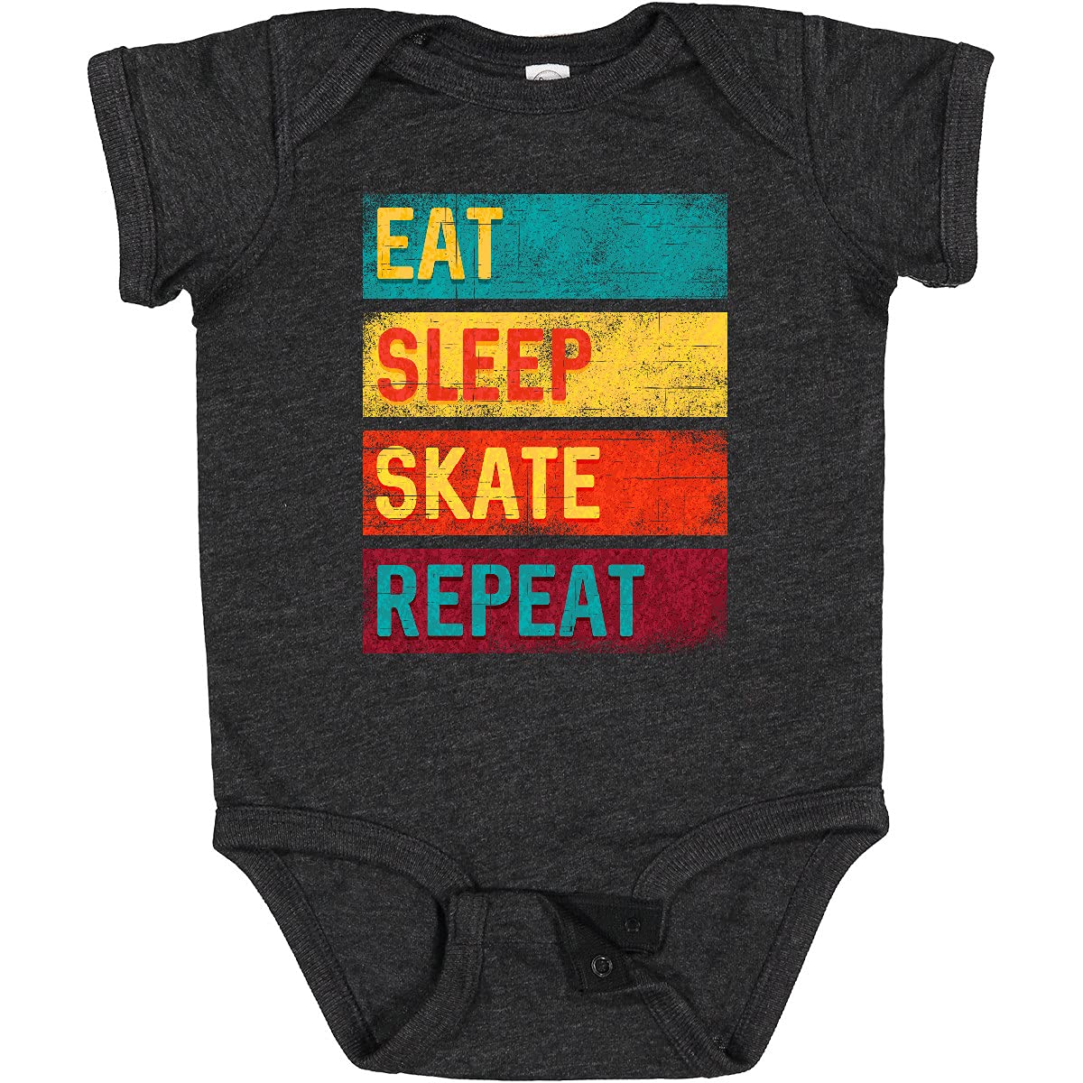 Inktastic Skating Eat Sleep Skate Repeat Baby Bodysuit - Cute Unisex Infant Onesie for Skateboard Lovers - Perfect for Playdates, Photo Shoots & Skatepark Adventures