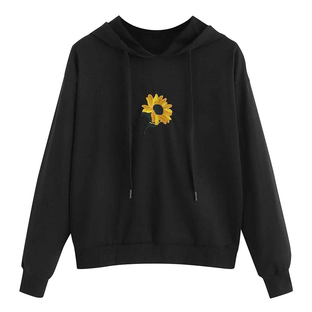 Cute Floral Printed Hooded Sweatshirts for Teen Girls & Women | Long Sleeve Pullover Hoodies | Casual Streetwear & Loungewear for School, Outings & Cozy Days