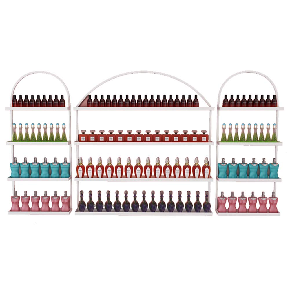 Wall Mounted Nail Polish Organizer - Metal Lipstick & Cosmetics Storage Shelf for Home Salon, Bathroom, Vanity (3 Colors) - Space Saving Display Rack for Nail Art, Makeup Brushes & Beauty Products