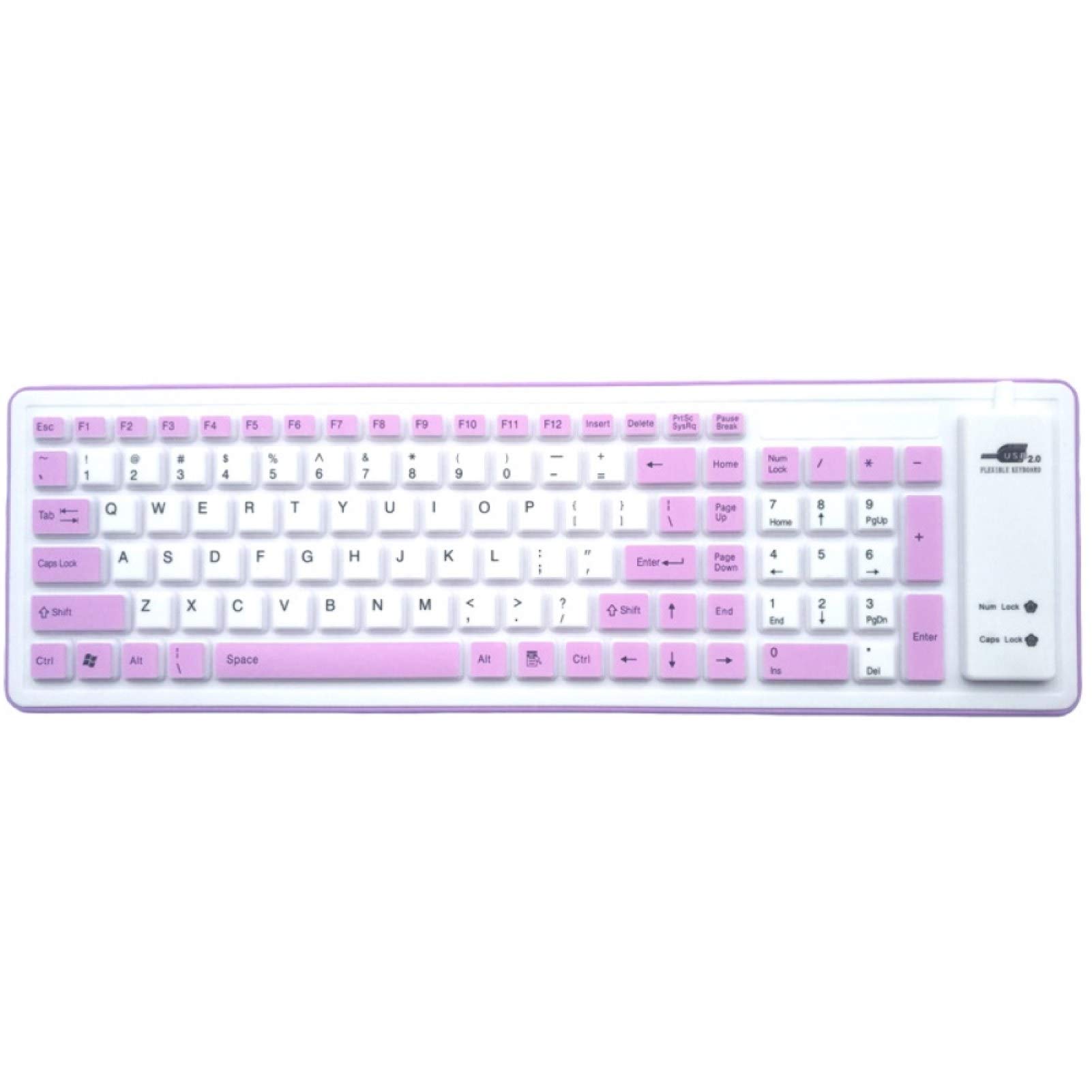Ergonomic 103-Key Foldable Silicone Gaming Keyboard - Dustproof, Soft, Purple - Perfect for Windows, Laptops, and Office/Home Use