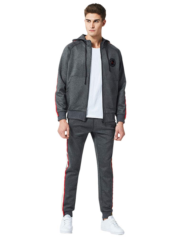 PASOK Men's Casual Tracksuit Set - Long Sleeve Full-Zip Running Jogging Athletic Sweatsuit for Gym, Workout & Streetwear Fashion