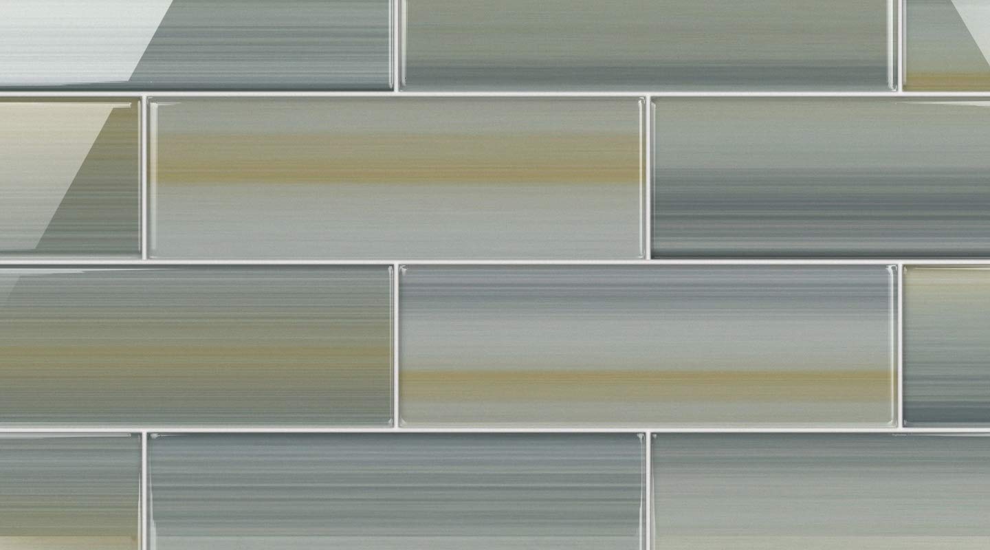 Bodesi Beach Hand Painted Glass Subway Tile - 4x12 Inch Coastal Blue Ceramic Wall Tile - Perfect for Kitchen Backsplash, Bathroom Shower, and Beach House Decor
