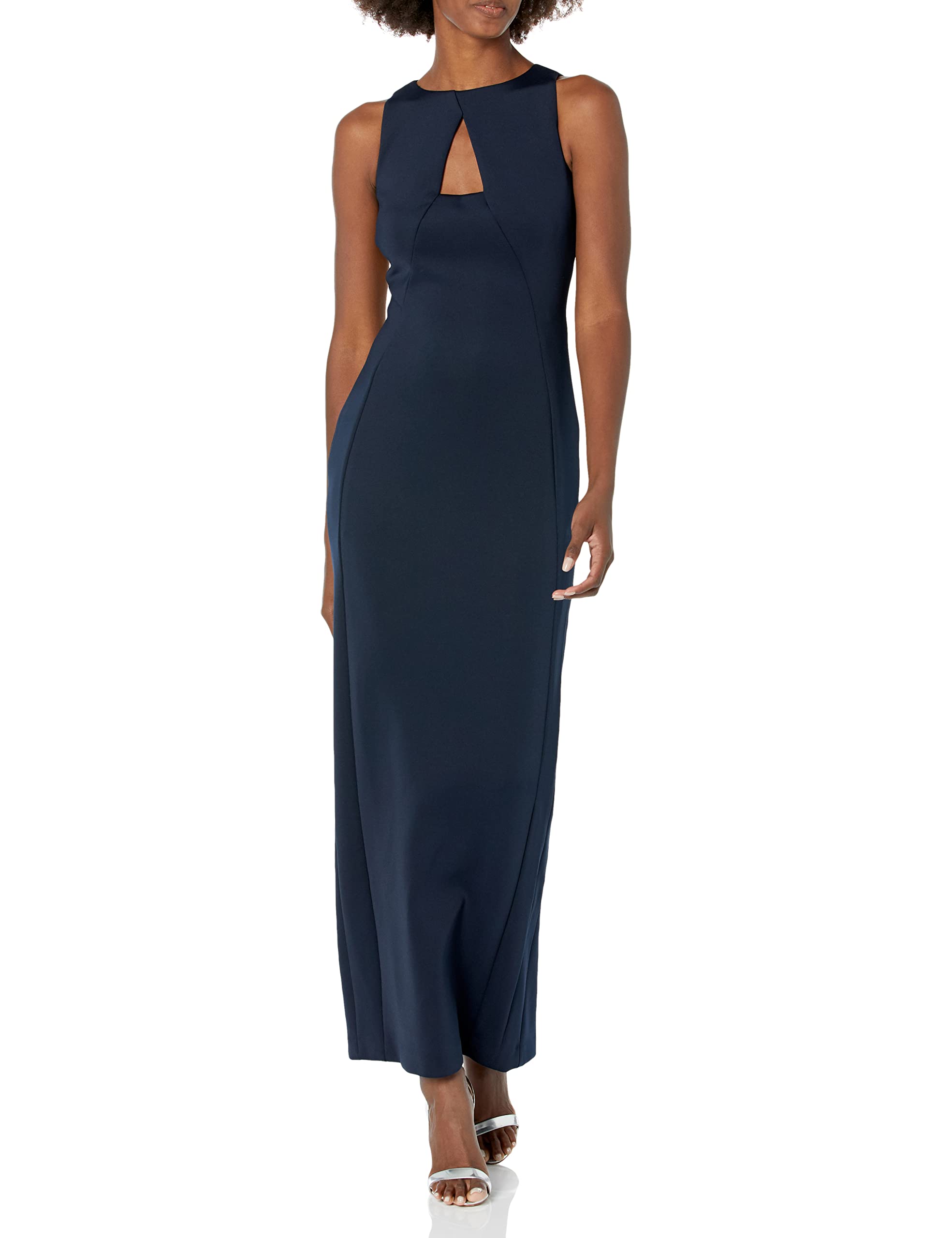 Calvin Klein Women's Sexy Cut-Out Chest Gown - Elegant Formal Evening Dress for Prom, Wedding & Special Occasions