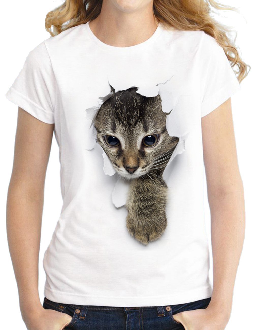 3D Cat Printed T-Shirts for Women & Men - Cute Valentine Graphic Tee Shirts, Summer Family Matching Tops for Casual Wear, Date Night and Cat Lovers Gifts