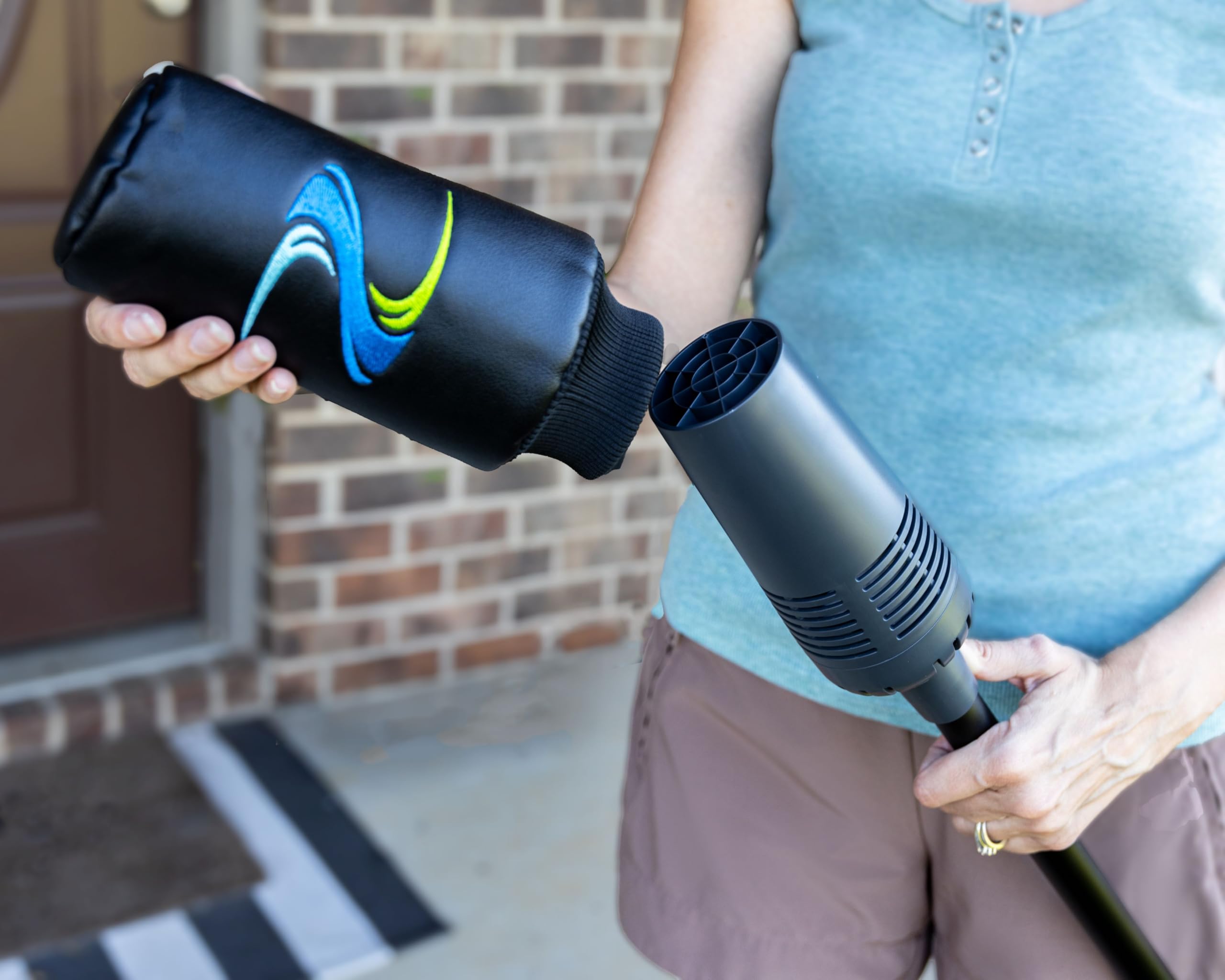 Breeze Lightweight Air Stick Blower - Powerful Cordless Leaf Blower for RV, Home, Patio & Outdoor Cleaning | Compact & Ergonomic Design | Includes Headcover | Perfect for Dusting, Debris Removal & Quick Cleanups