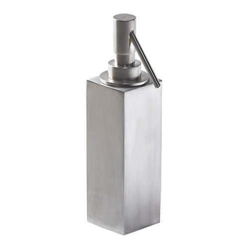 WS Bath Collections Metric 38.78.31.021 Brushed Stainless Steel Soap Dispenser - Modern Touchless Bathroom Accessory for Sink Countertop, Kitchen & Luxury Home Decor