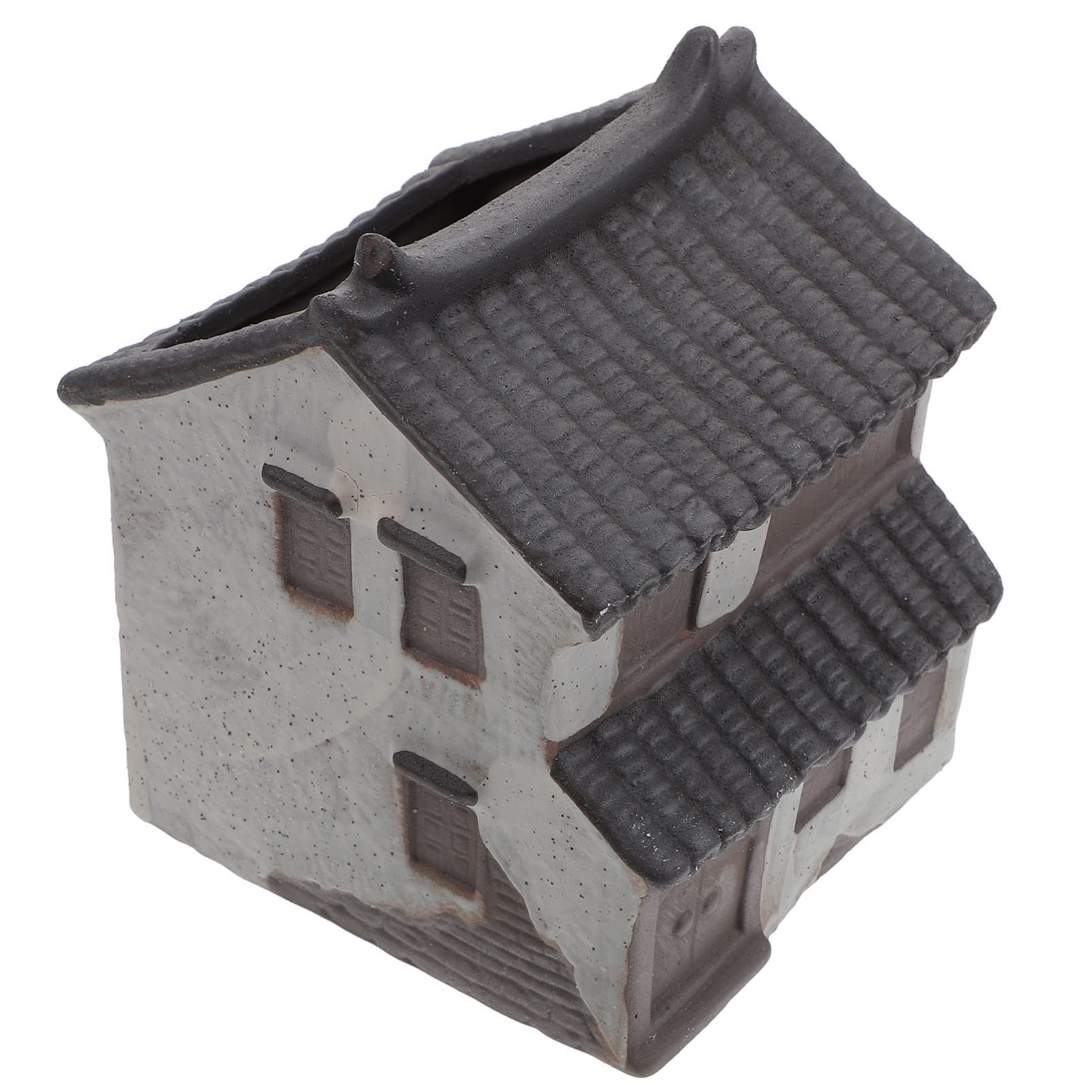 Creative Ceramic House-Shaped Flower Pot - Decorative Planter for Bonsai, Succulents & Indoor Plants | Perfect for Home Gardening, Office Decor & Gift Ideas