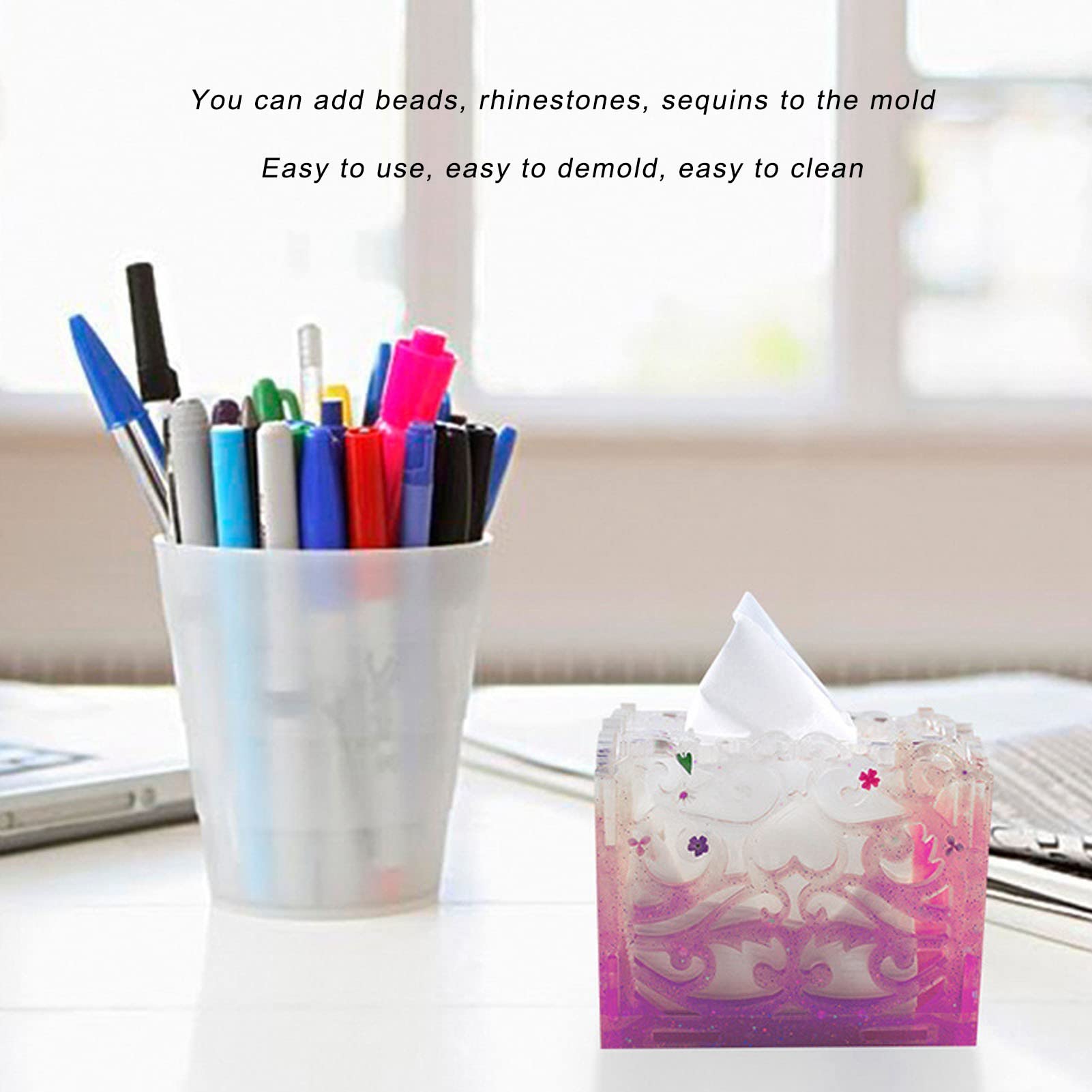 6Pcs Silicone Tissue Box Mold Set for Resin Casting - DIY Craft Molds for Making Decorative Tissue Dispenser Boxes - Perfect for Home Decor, Gift Making & Resin Art Projects