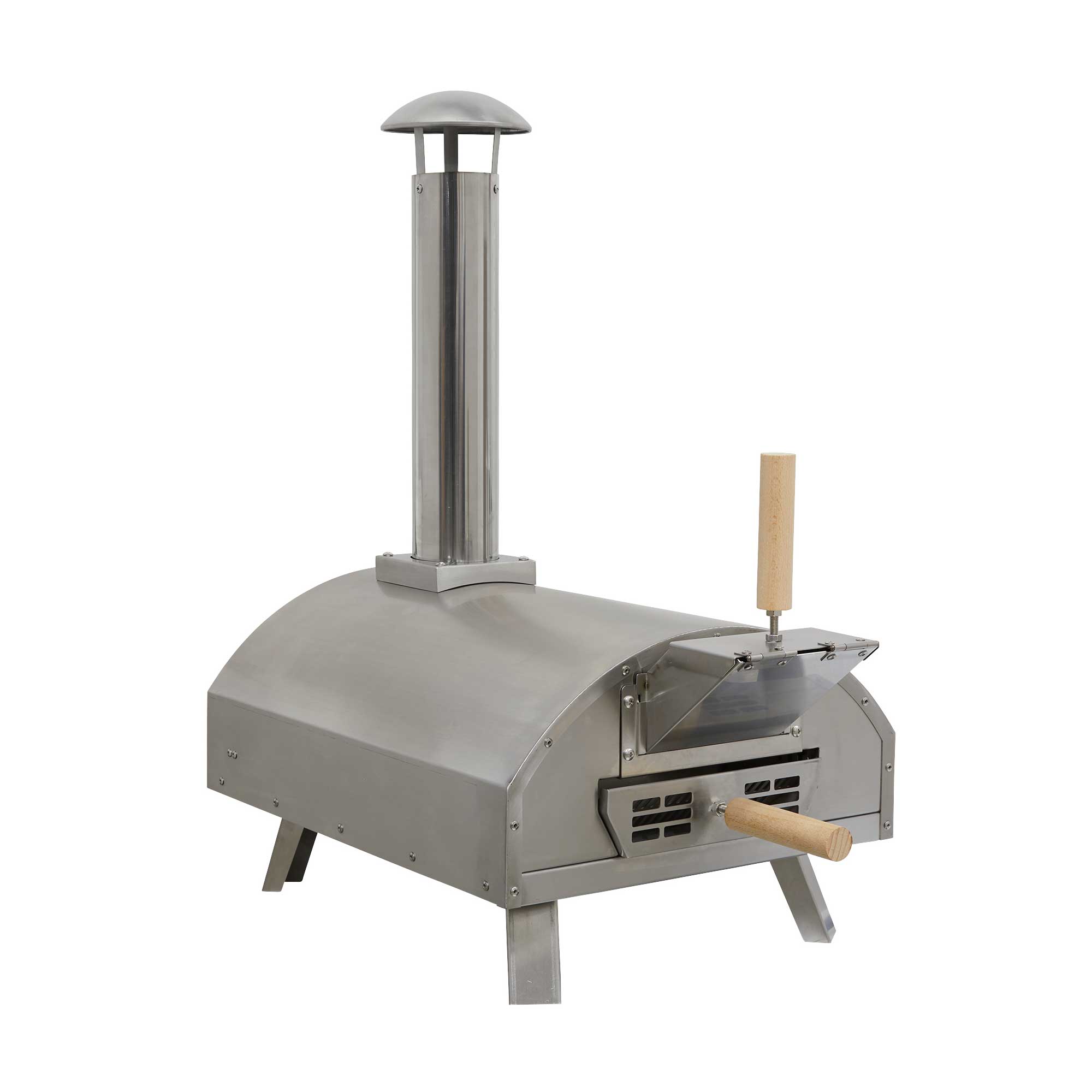 Portable Wood Fired Stainless Steel Pizza Oven with Cover, Carry Bag & Trolley - Outdoor Cooking, Camping, Backyard BBQ & Picnics - DG259
