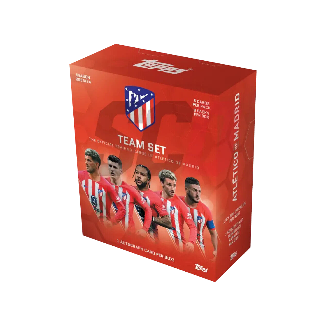 Official Topps Atlético de Madrid 2023-2024 Team Set - Collectible Football Trading Cards for Fans & Memorabilia Collectors - Perfect for Display, Gifts, and Match Day Souvenirs