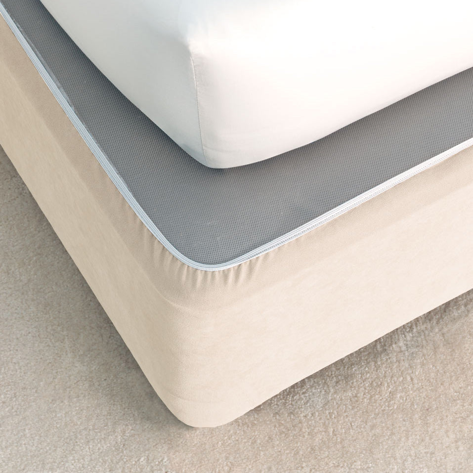 Queen Size Cream Bedwrap Valance - Elegant Bed Skirt for a Polished Look | Perfect for Bedroom Decor, Guest Rooms & Master Suites
